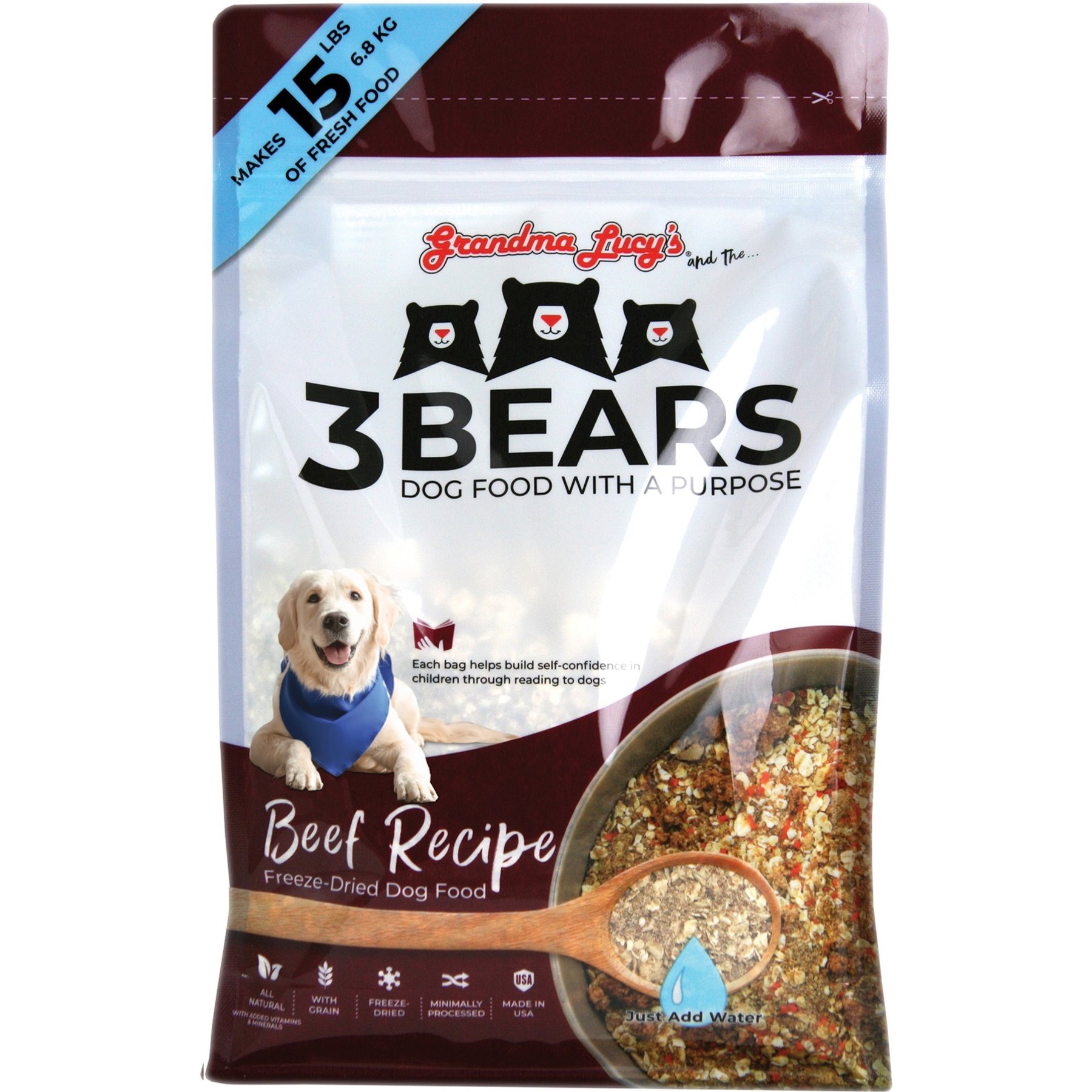 Grandma Lucy's 3 Bears Beef Freeze-Dried Dog Food