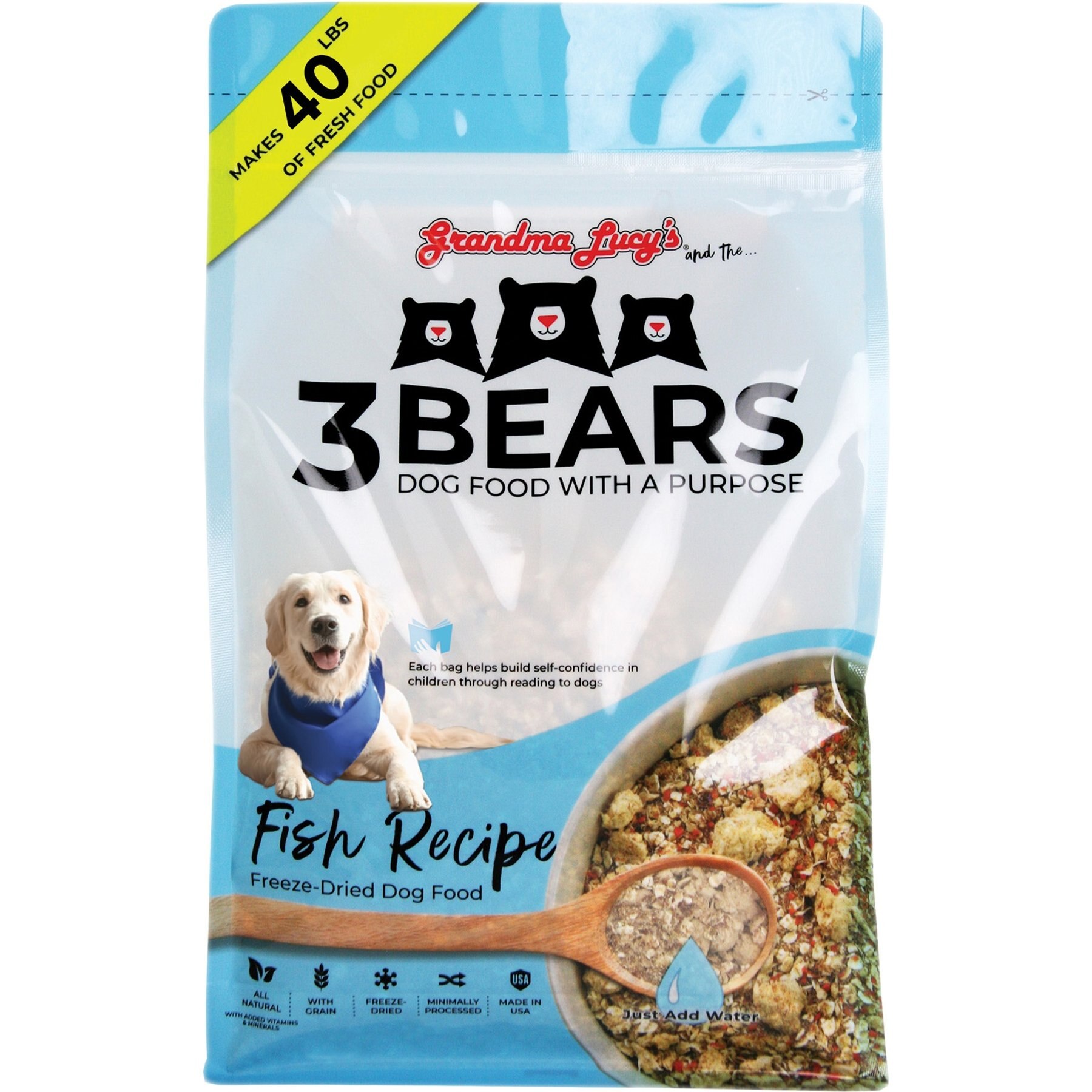 Grandma Lucy's 3 Bears Fish Freeze-Dried Dog Food