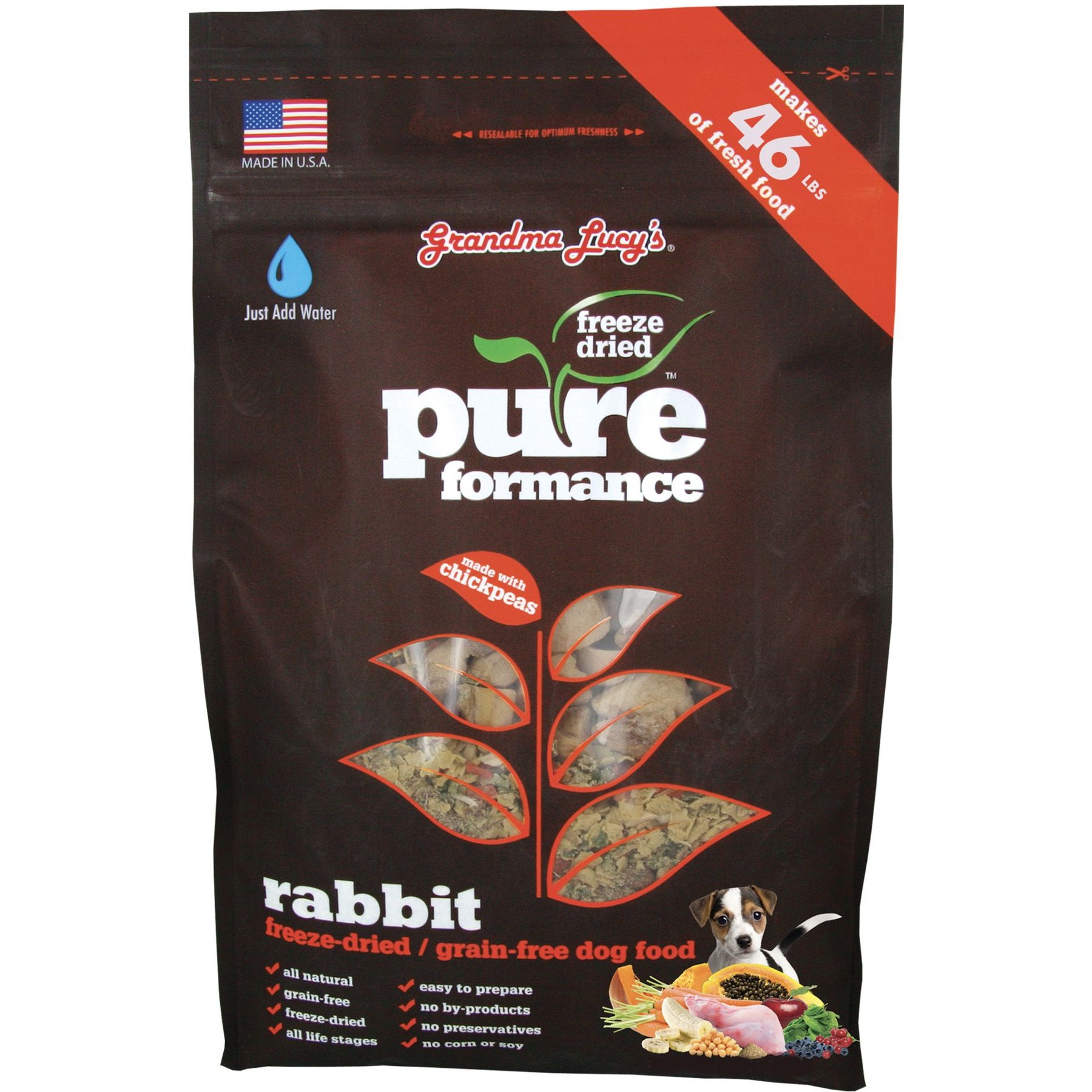 Grandma Lucy's Pureformance Rabbit Grain-Free Freeze-Dried Dog Food