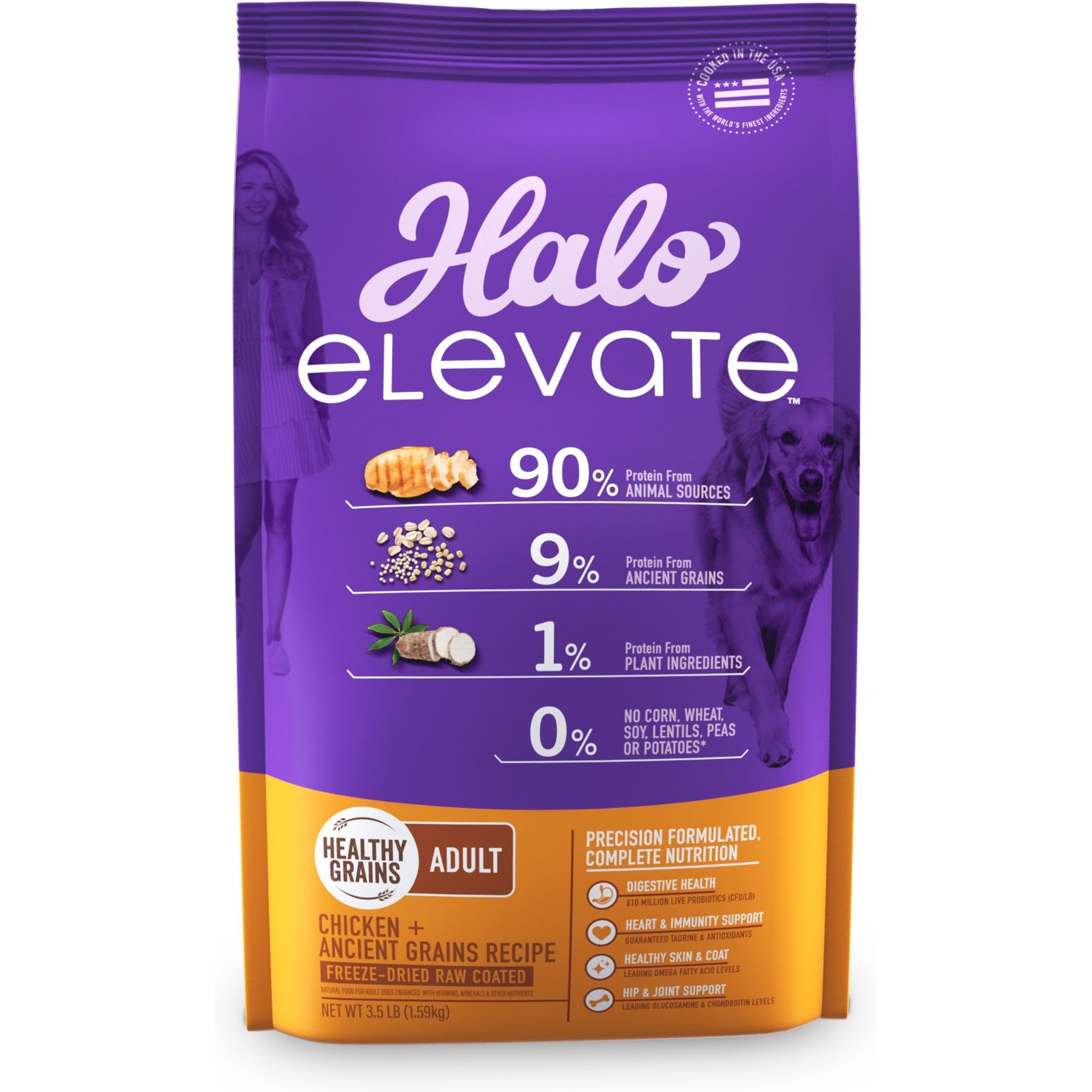 Halo Elevate Healthy Grains Chicken Recipe Dry Dog Food