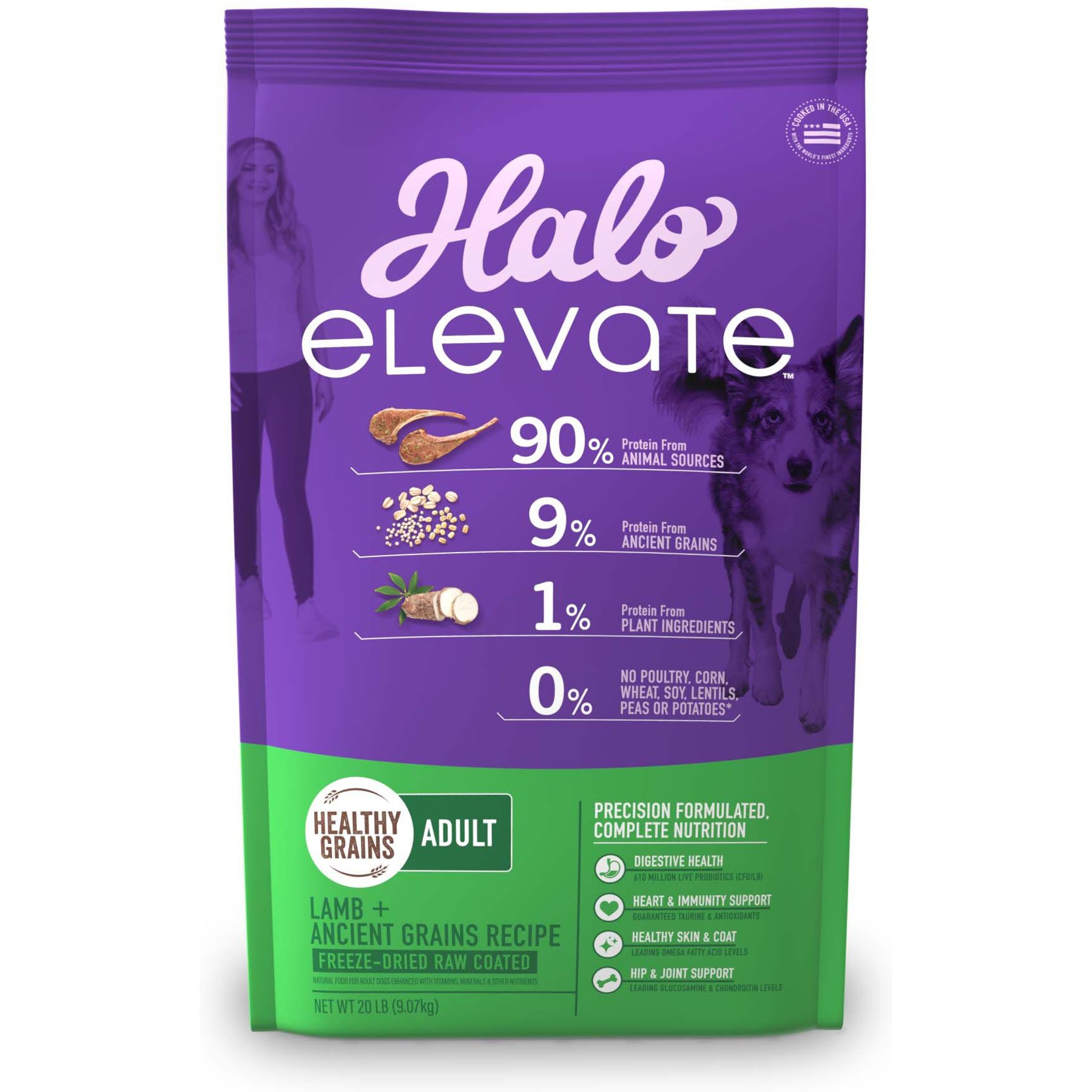 Halo Elevate Healthy Grains Lamb Recipe Dry Dog Food
