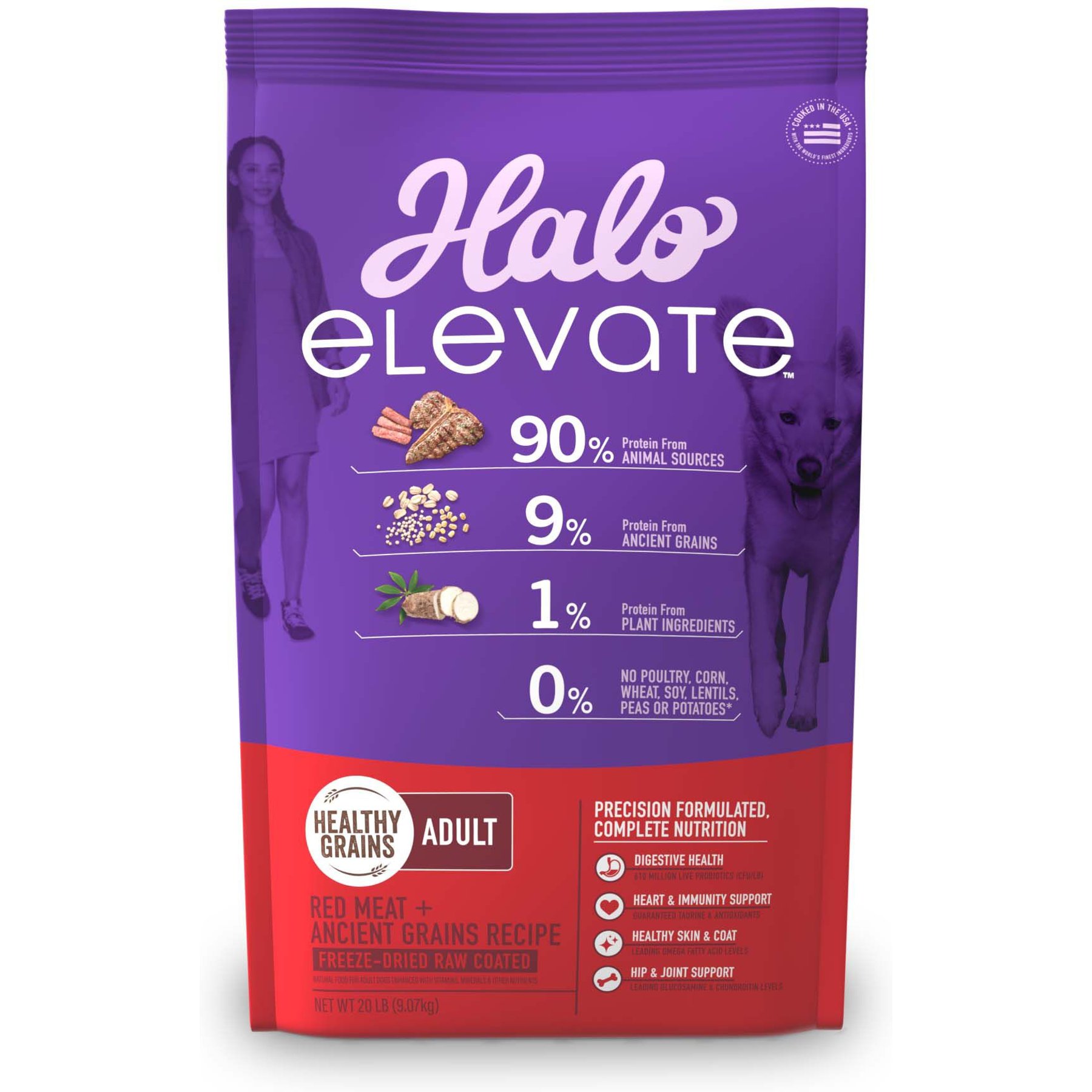 Halo Elevate Healthy Grains Red Meat Recipe Dry Dog Food