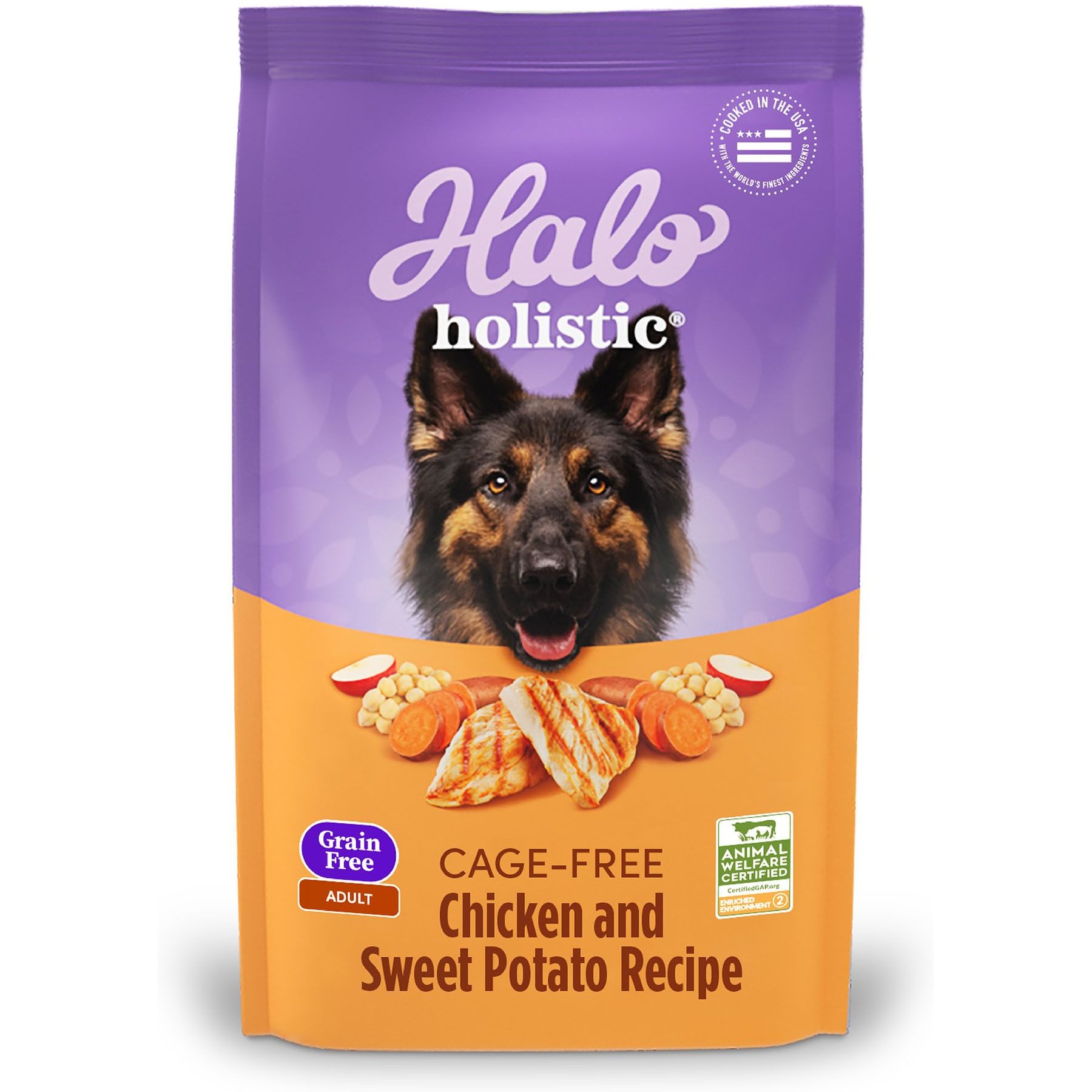 Halo Holistic Complete Digestive Health Grain-Free Chicken & Sweet Potato Dog Food Recipe Adult Dry Dog Food