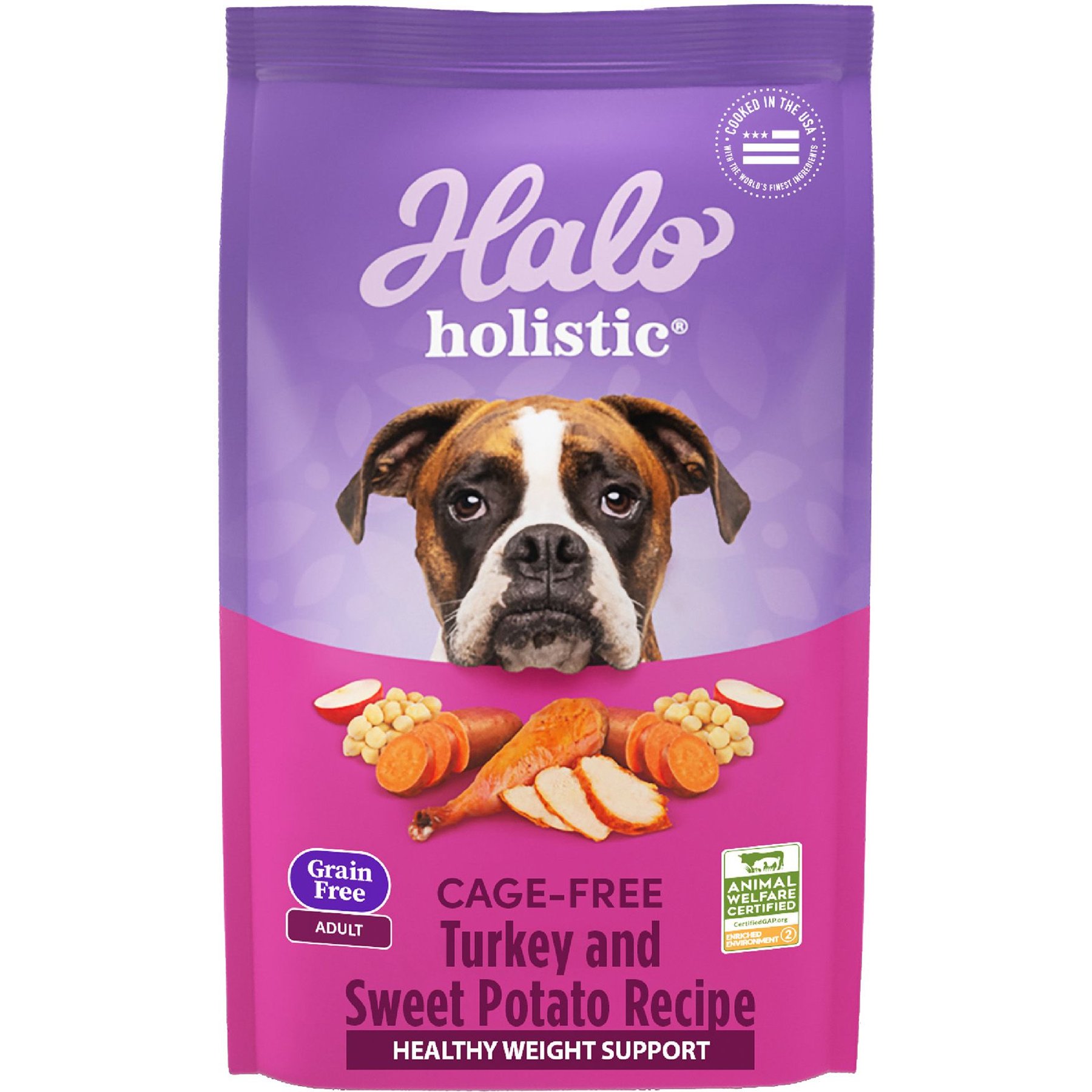 Halo Holistic Complete Digestive Health Grain-Free Turkey & Sweet Potato Dog Food Recipe Adult Dry Dog Food