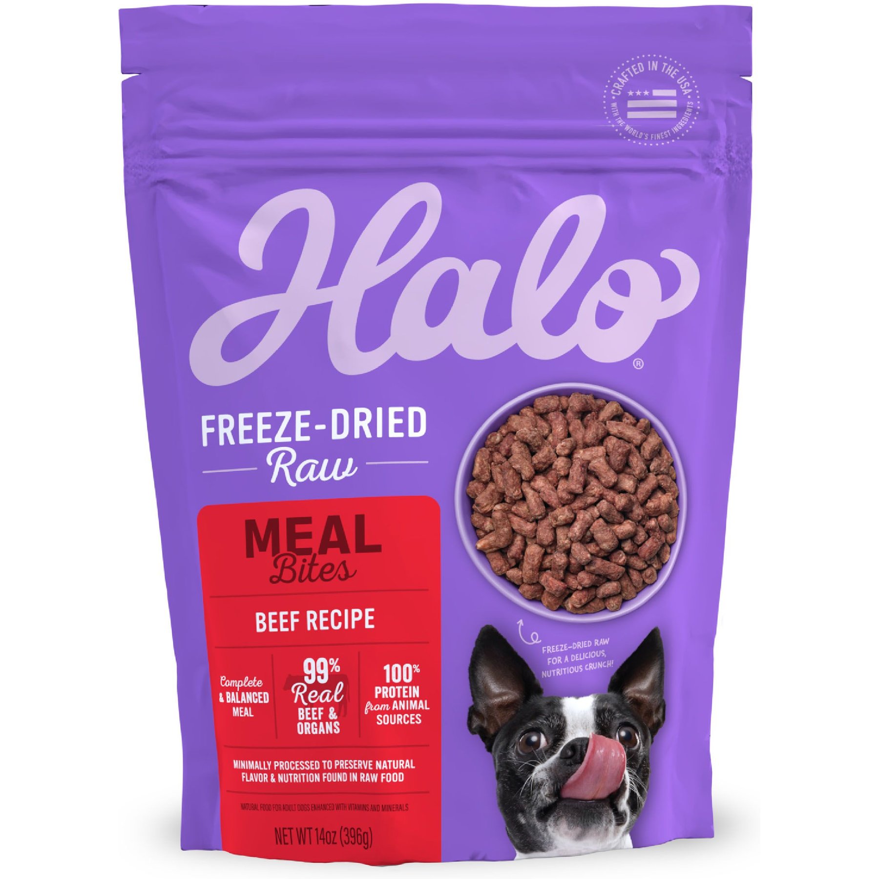 Halo Meal Bites Beef Recipe Raw Freeze-Dried Dog Food