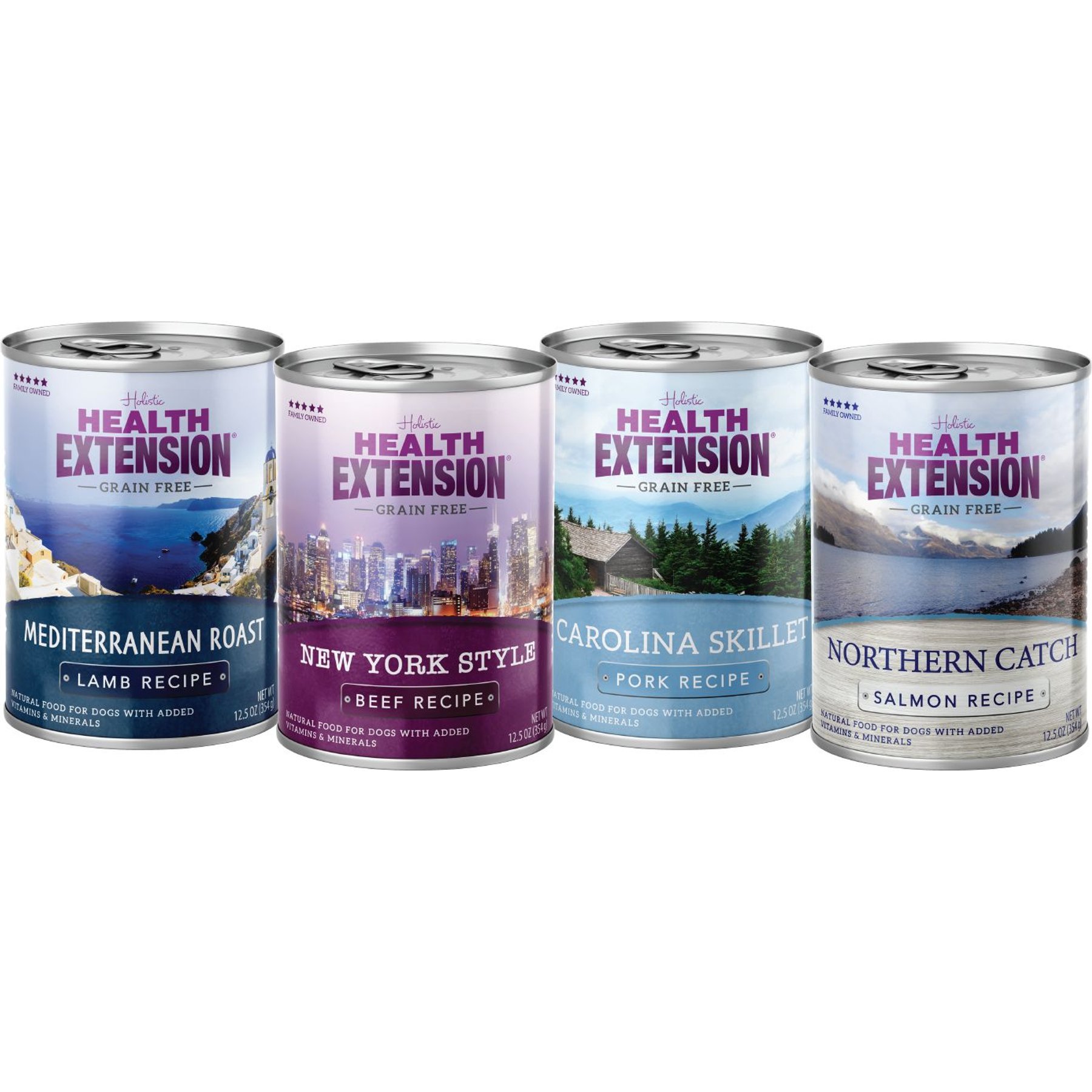 Health Extension Geo Variety Pack Grain-Free Wet Dog Food, 12.5-oz can, case of 12