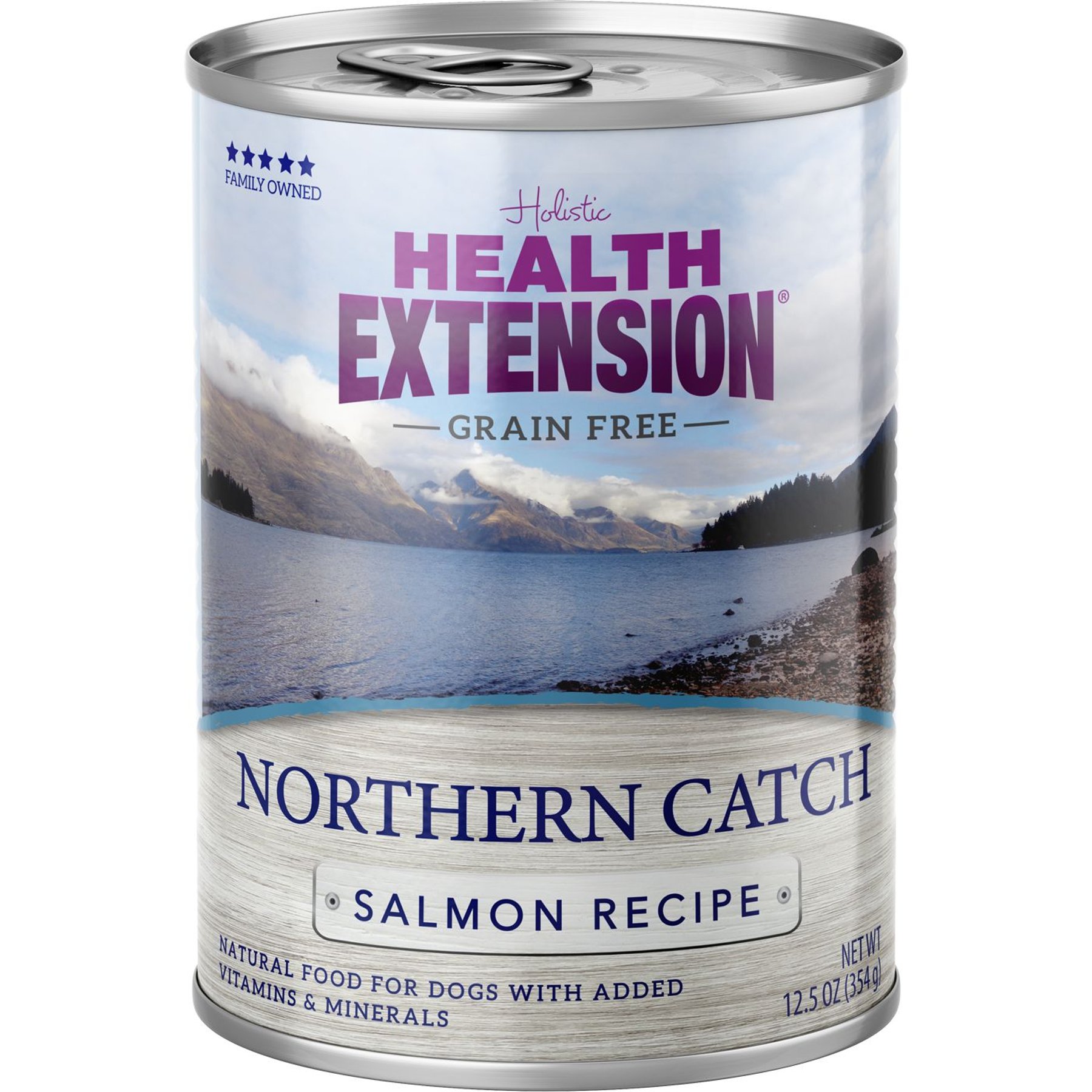 Health Extension Grain-Free Northern Catch Salmon Wet Dog Food, 12.5-oz can, case of 12