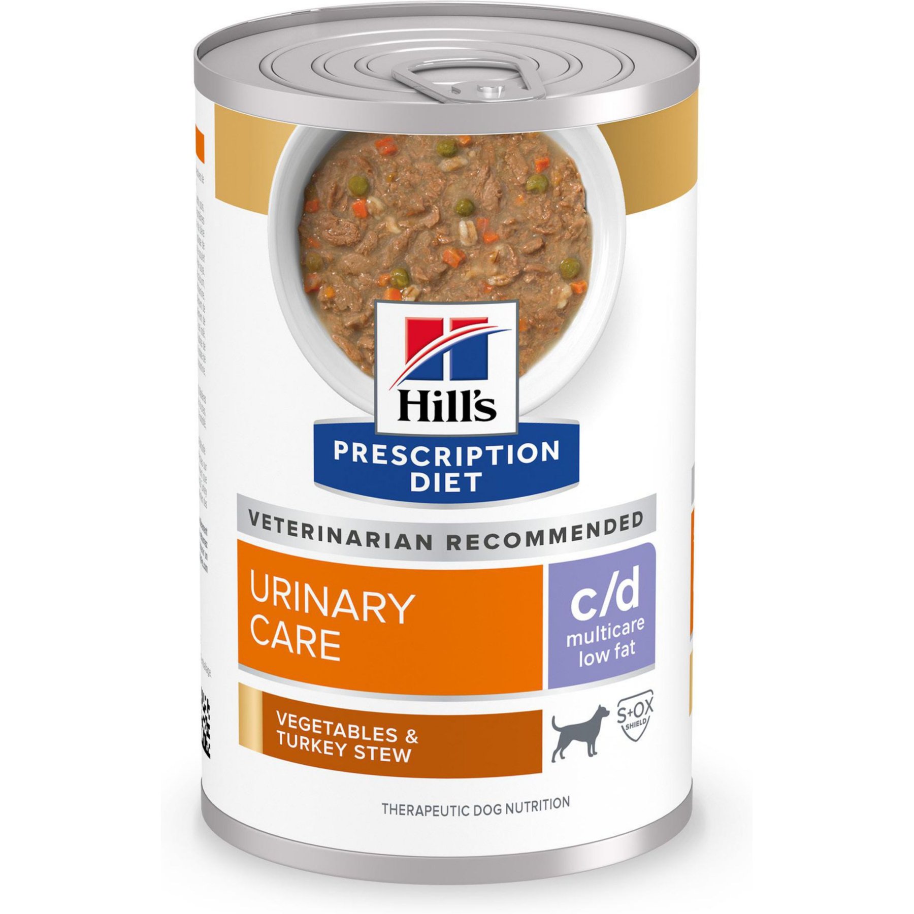 Hill's Prescription Diet c/d Multicare Low Fat Adult Urinary Care Vegetables & Turkey Stew Wet Dog Food, 12.5-oz can, 12 count