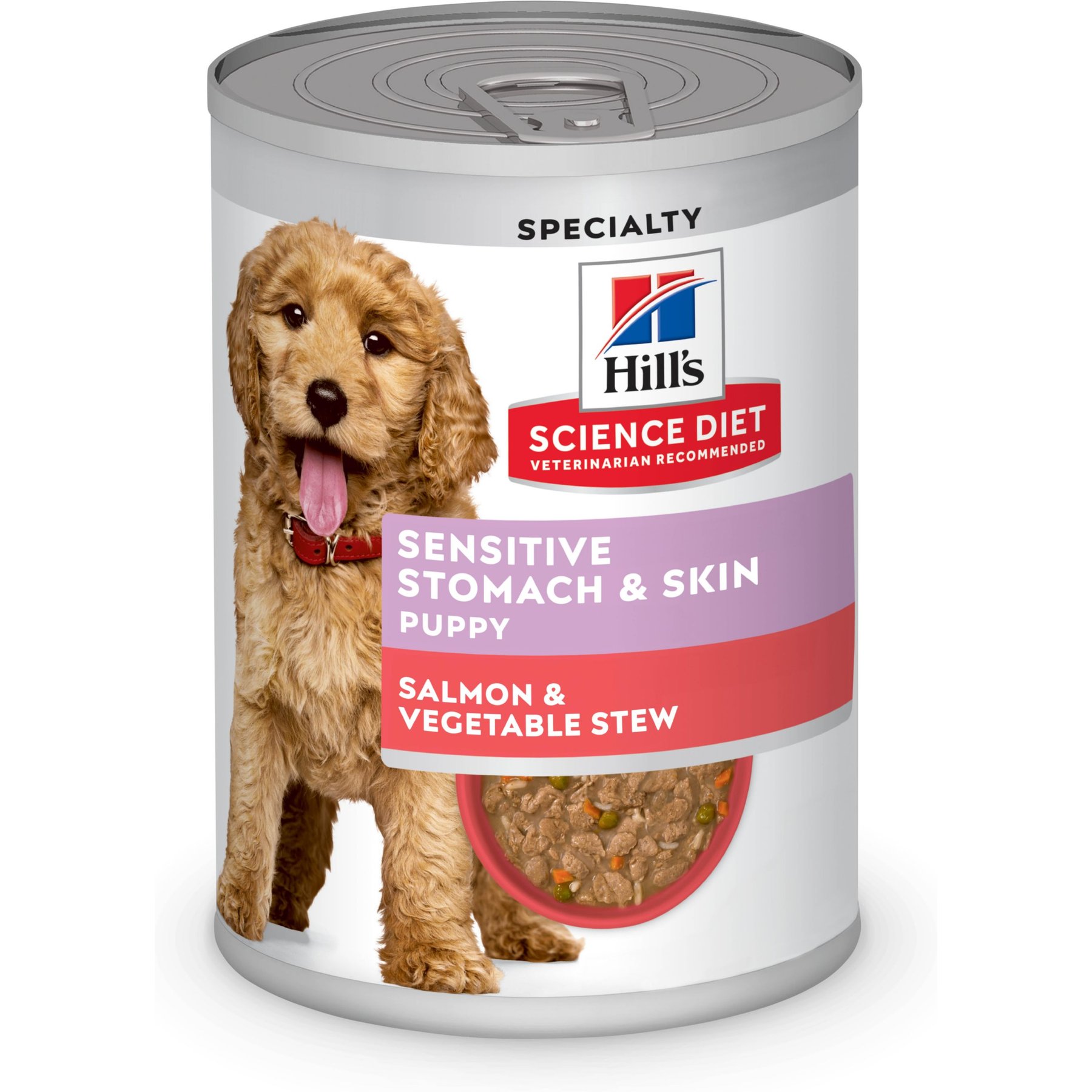 Hill's Science Diet Puppy Sensitive Stomach & Sensitive Skin Salmon & Vegetable Stew Chunks in Gravy Wet Dog Food