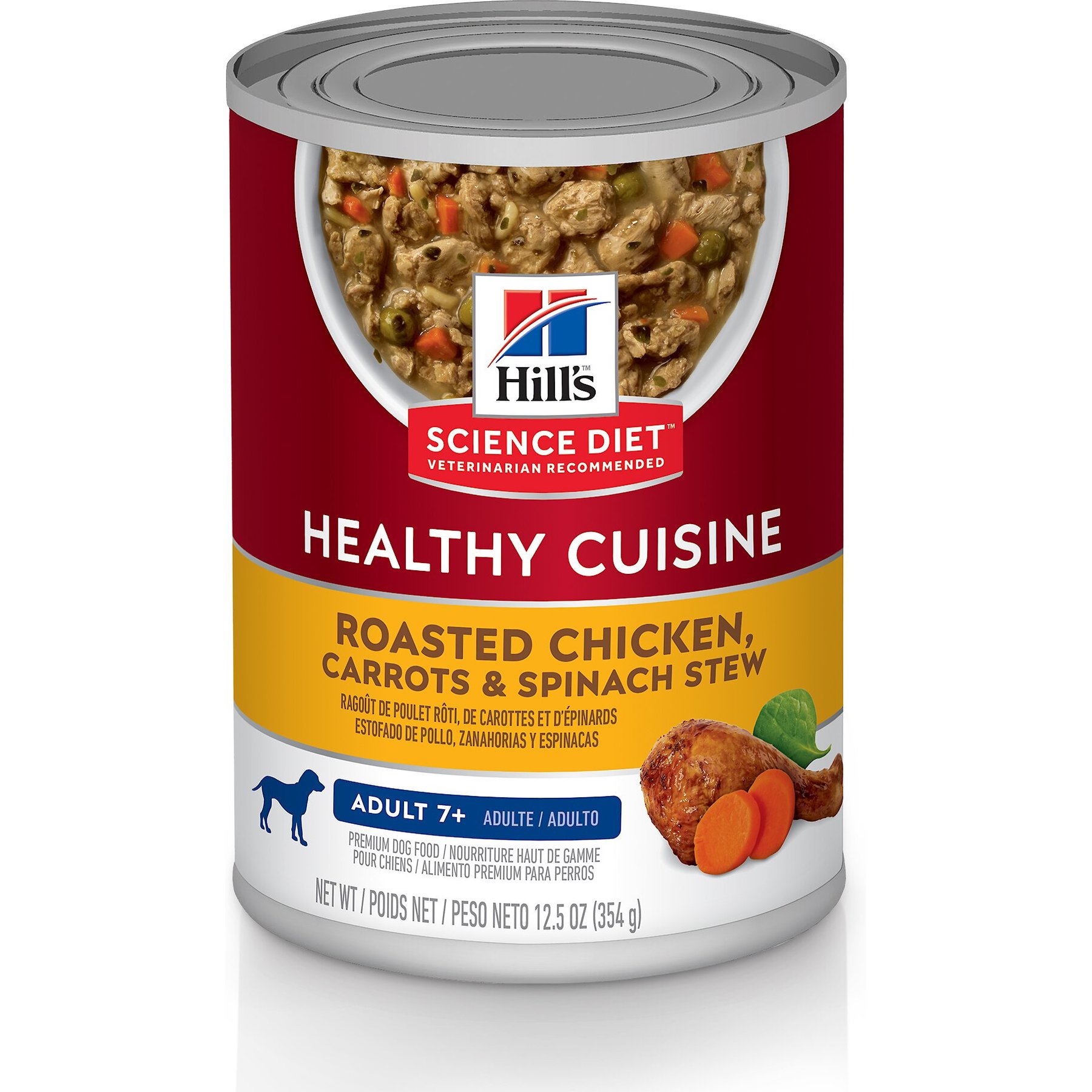 Hill's Science Diet Senior Adult 7+ Healthy Cuisine Roasted Chicken, Carrots & Spinach Stew Wet Dog Food