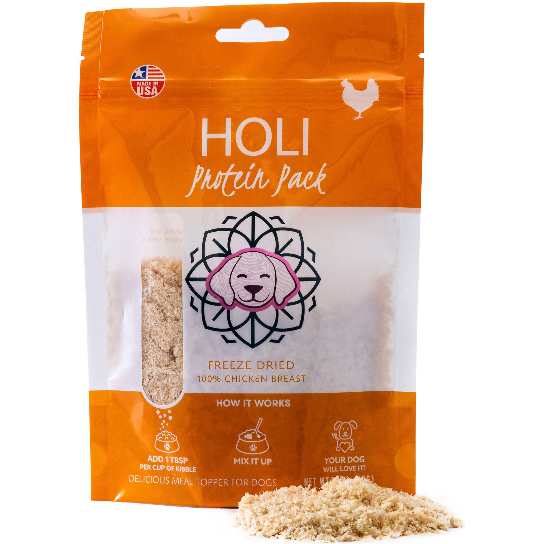 HOLI Chicken Breast Protein Pack Grain-Free Freeze-Dried Dog Food Topper
