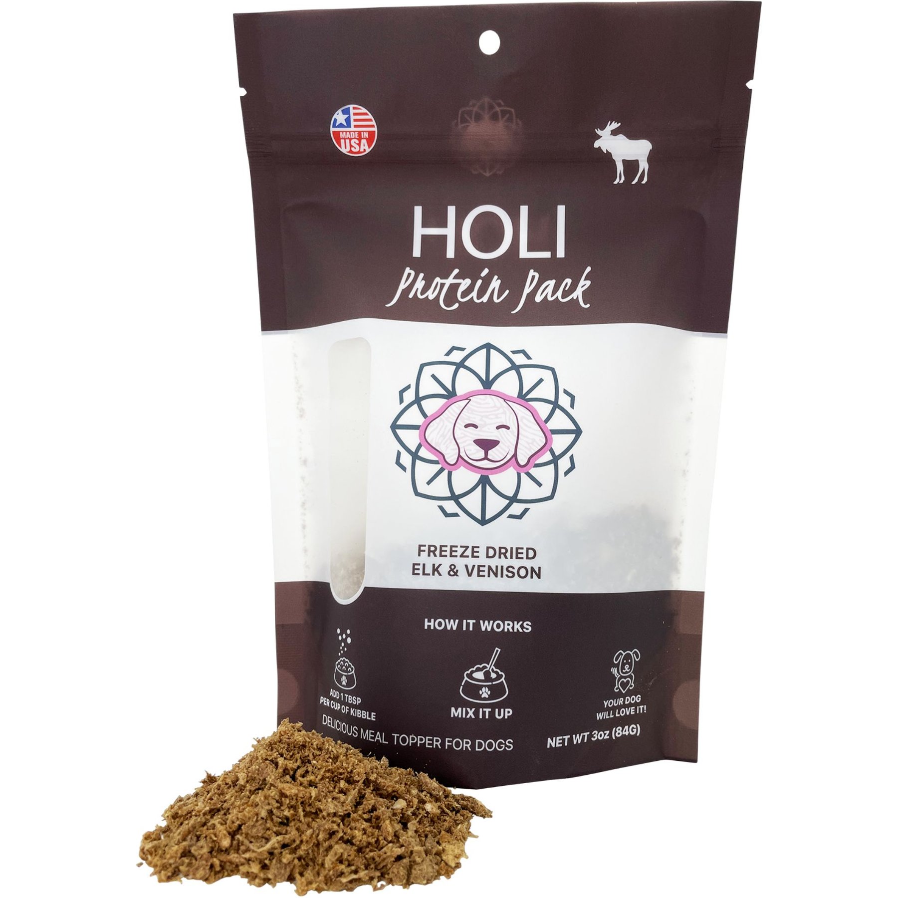 HOLI Elk & Venison Grain-Free Freeze-Dried Dog & Cat Food Topper
