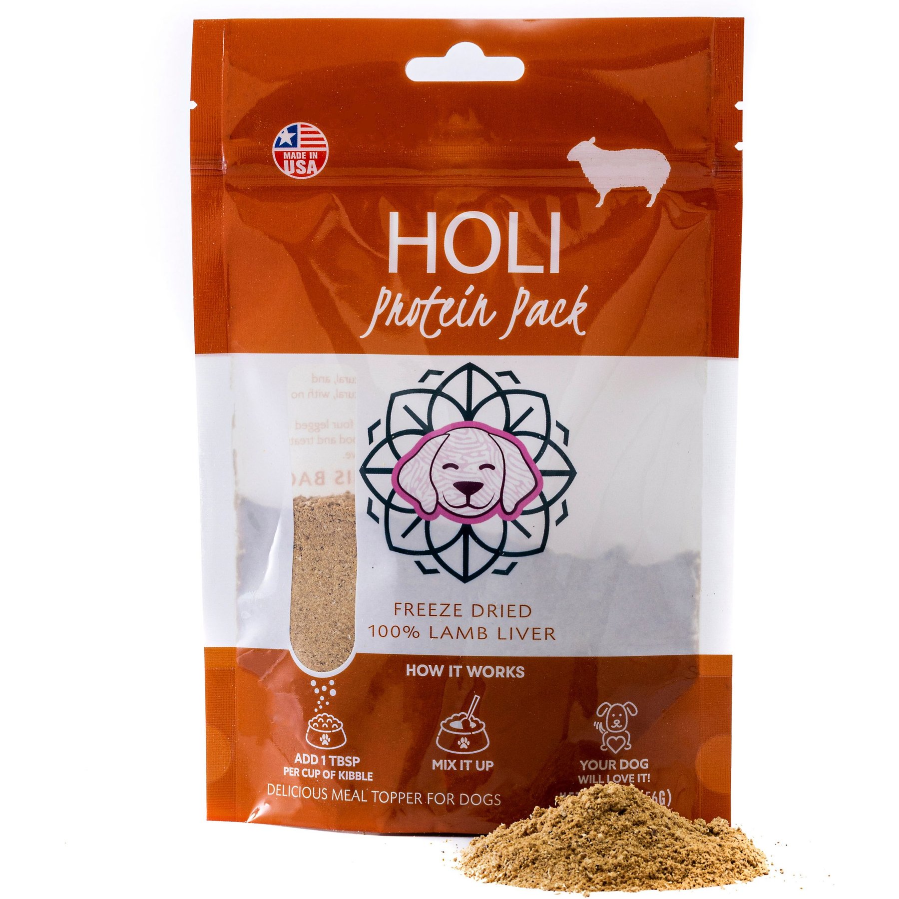 HOLI Lamb Liver Protein Pack Grain-Free Freeze-Dried Dog Food Topper
