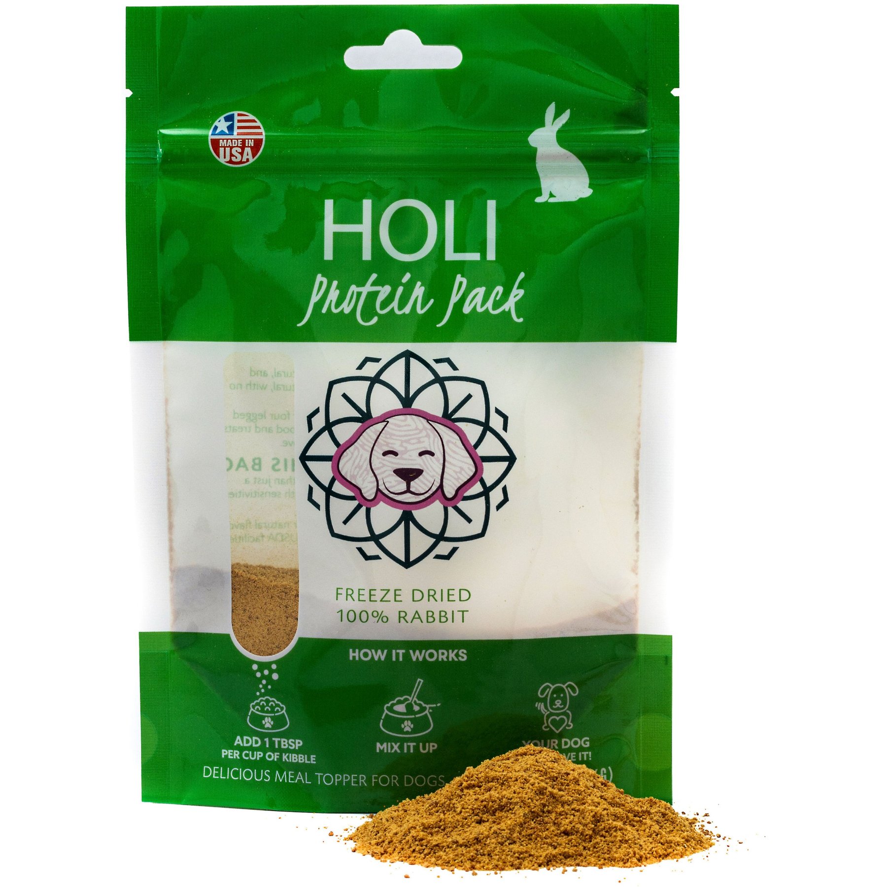 HOLI Rabbit Protein Pack Grain-Free Freeze-Dried Dog Food Topper