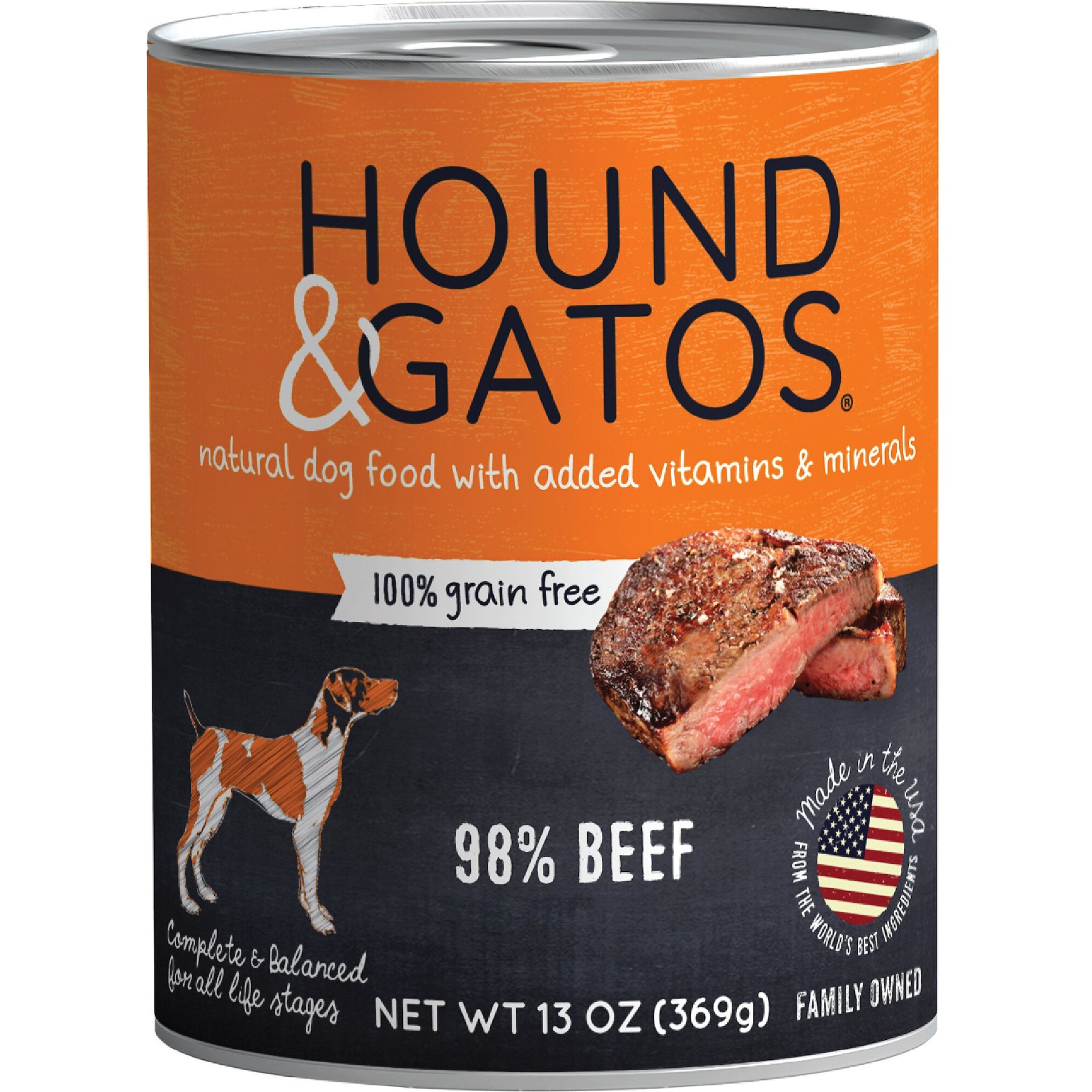 Hound & Gatos 98% Beef Grain-Free Canned Dog Food