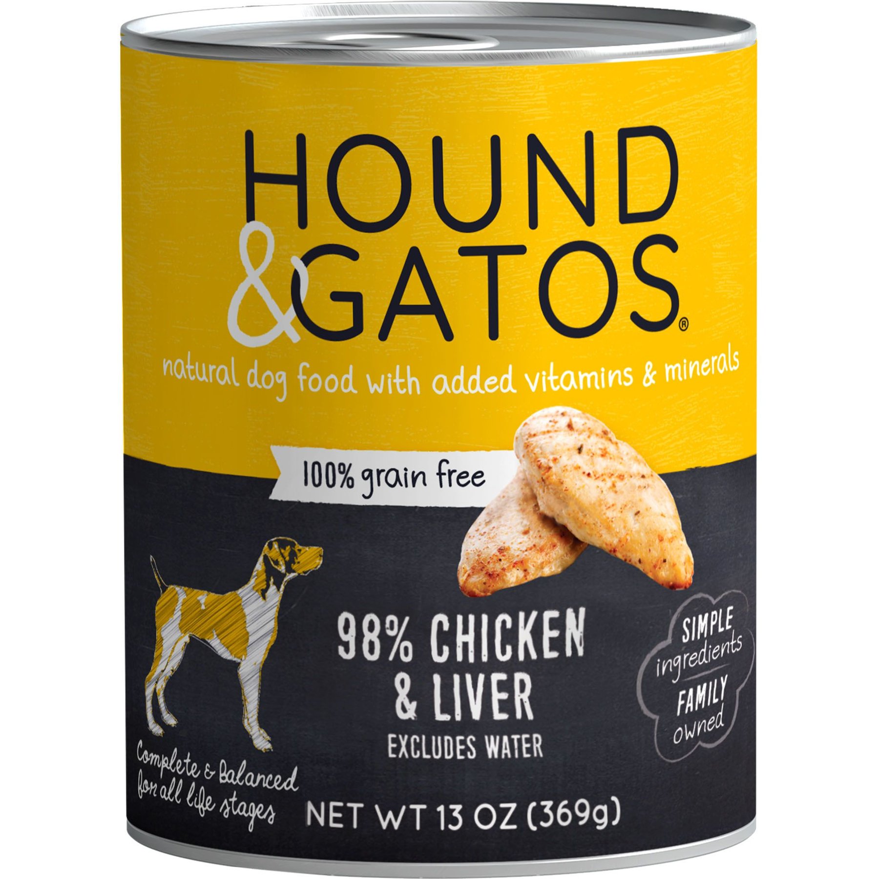 Hound & Gatos 98% Chicken & Liver Grain-Free Canned Dog Food