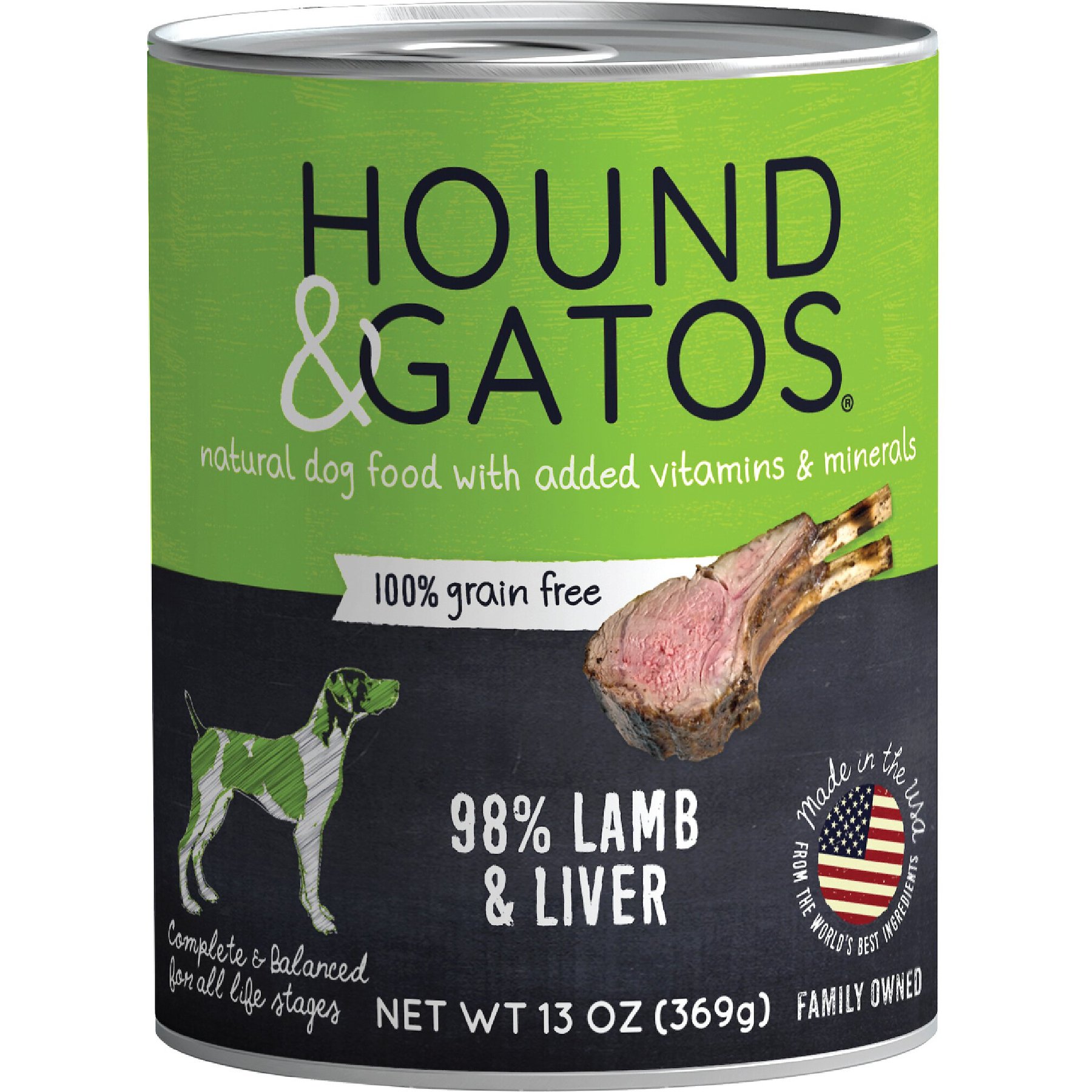 Hound & Gatos 98% Lamb & Liver Grain-Free Canned Dog Food