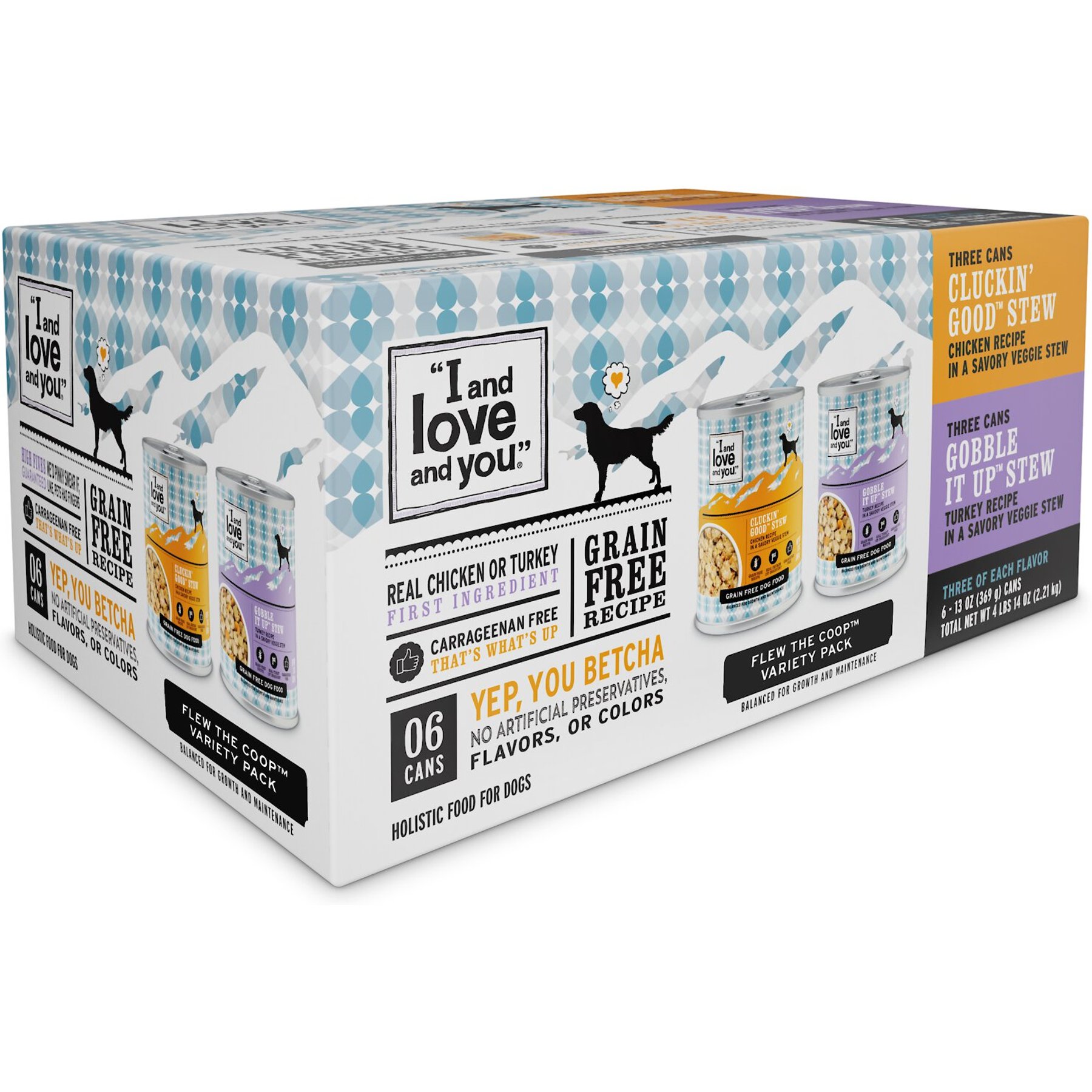 I and Love and You Cluckin' Good and Gobble it Up Stew Grain-Free Combo Pack Canned Dog Food