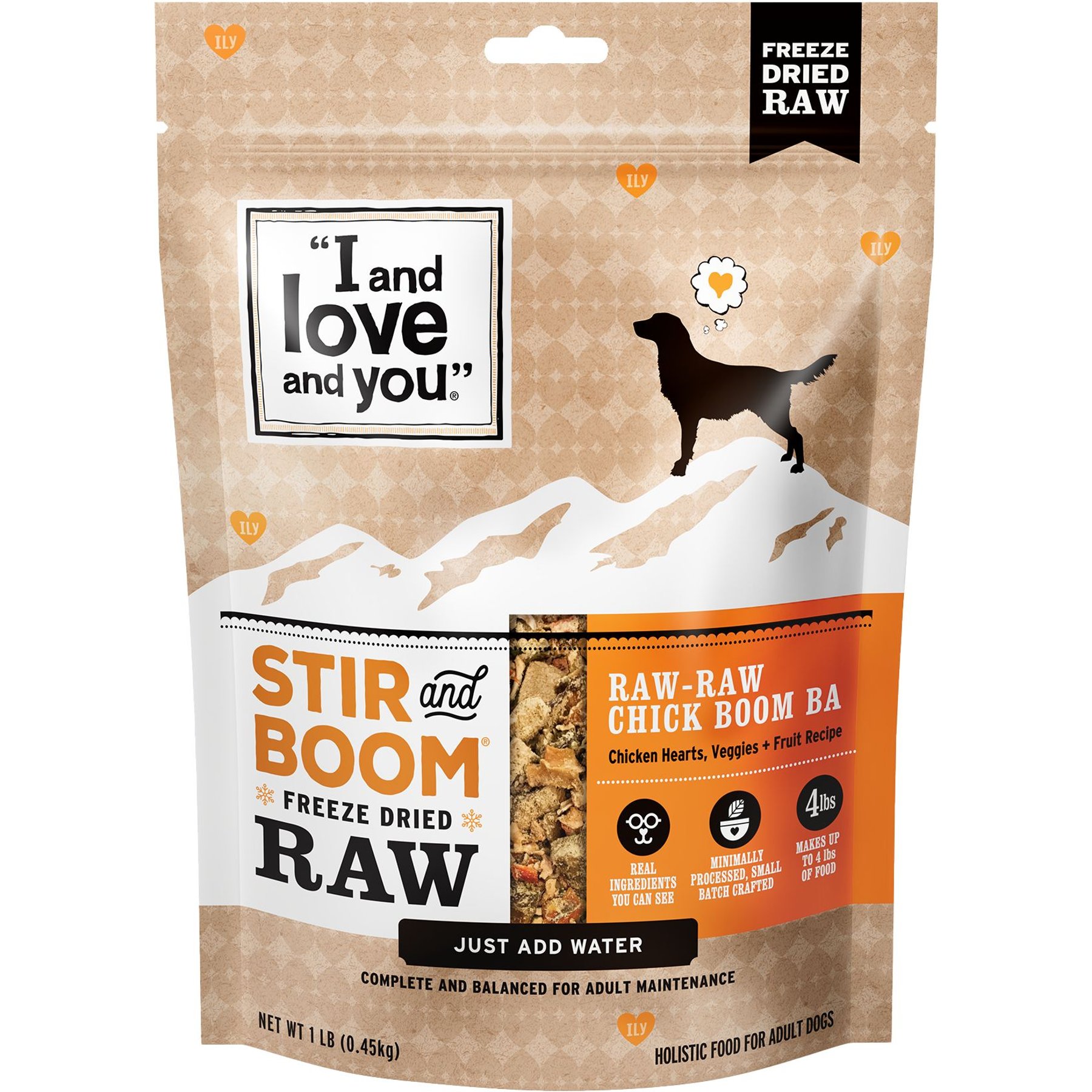 I and Love and You Stir and Boom Raw Raw Chick Boom Ba Dinner Grain-Free Dehydrated Dog Food