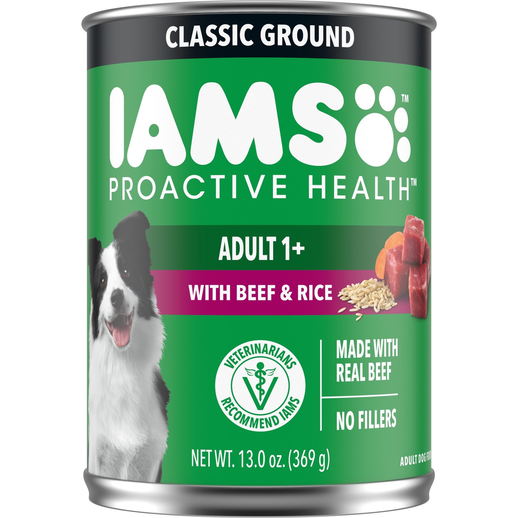 Iams ProActive Health Classic Ground with Beef & Whole Grain Rice Adult Canned Wet Dog Food