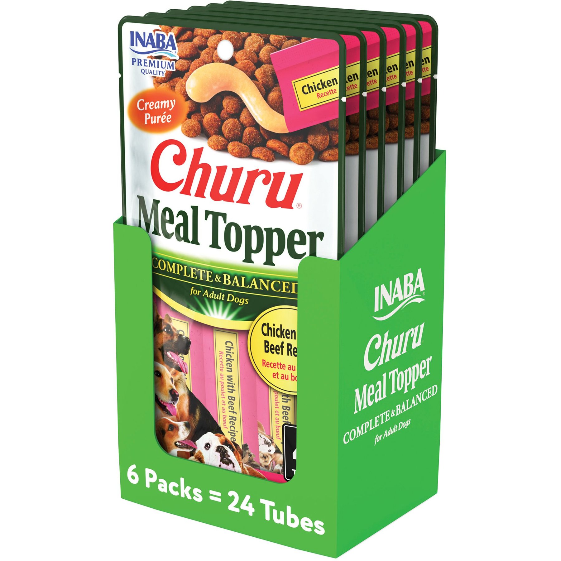 Inaba Churu Chicken with Beef Recipe Dog Food Topper, 24 count