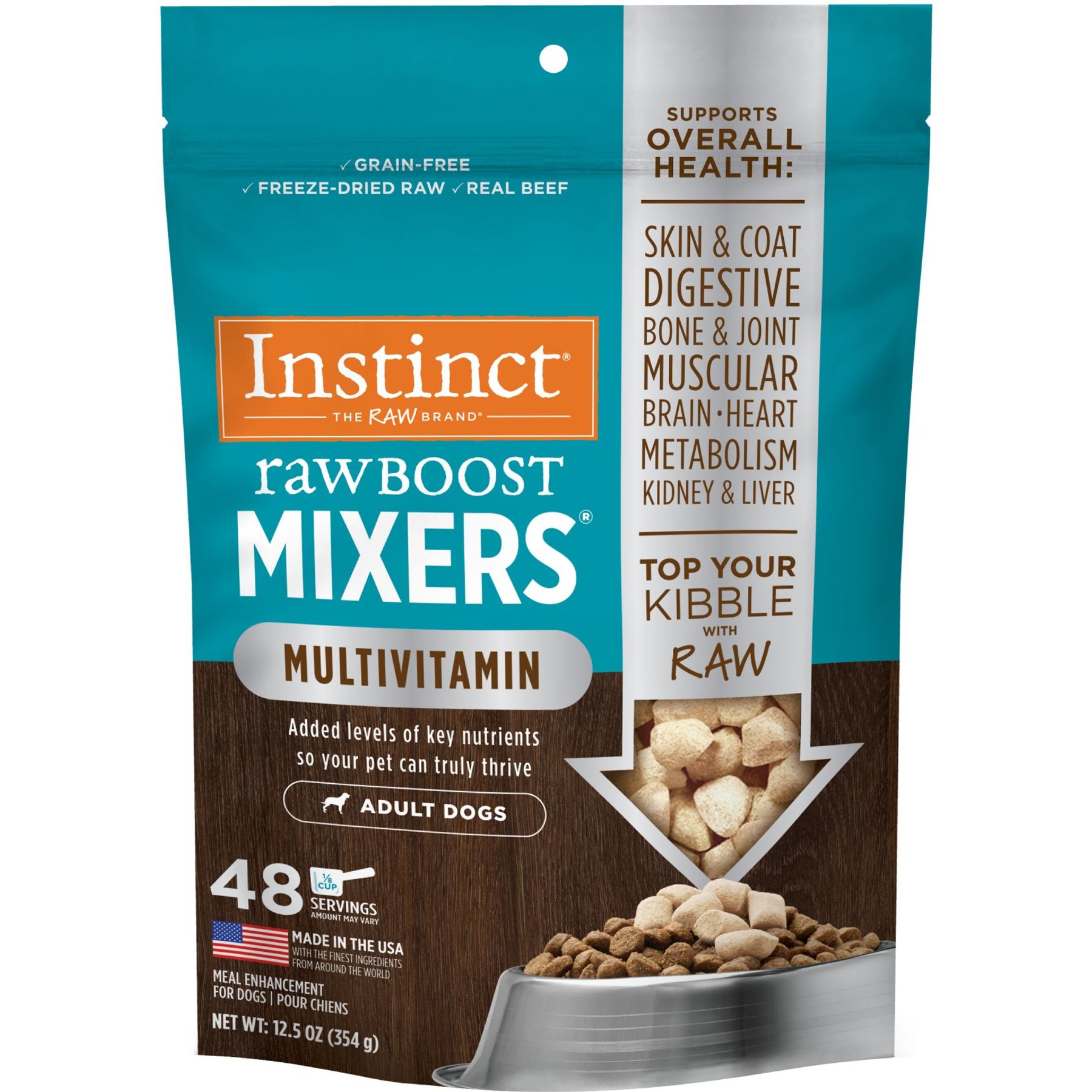 Instinct Boost Mixers Multivitamin Grain-Free Freeze-Dried Raw Adult Dog Food Topper