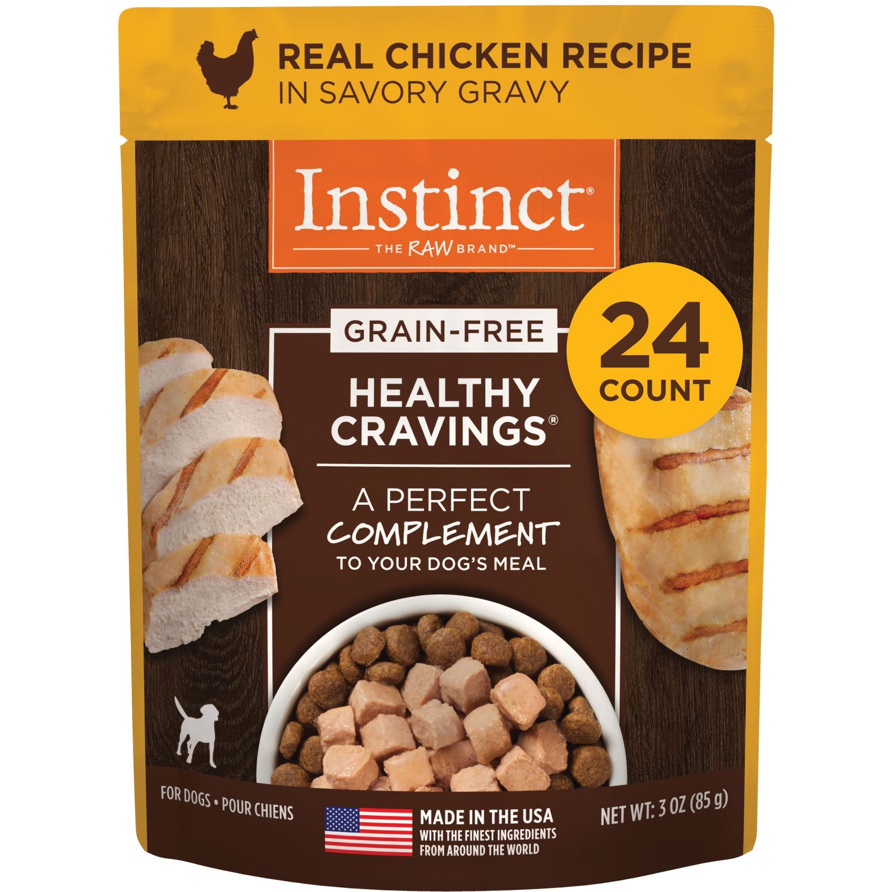Instinct Healthy Cravings Real Chicken Recipe in Savory Gravy Grain-Free Wet Dog Food Topper