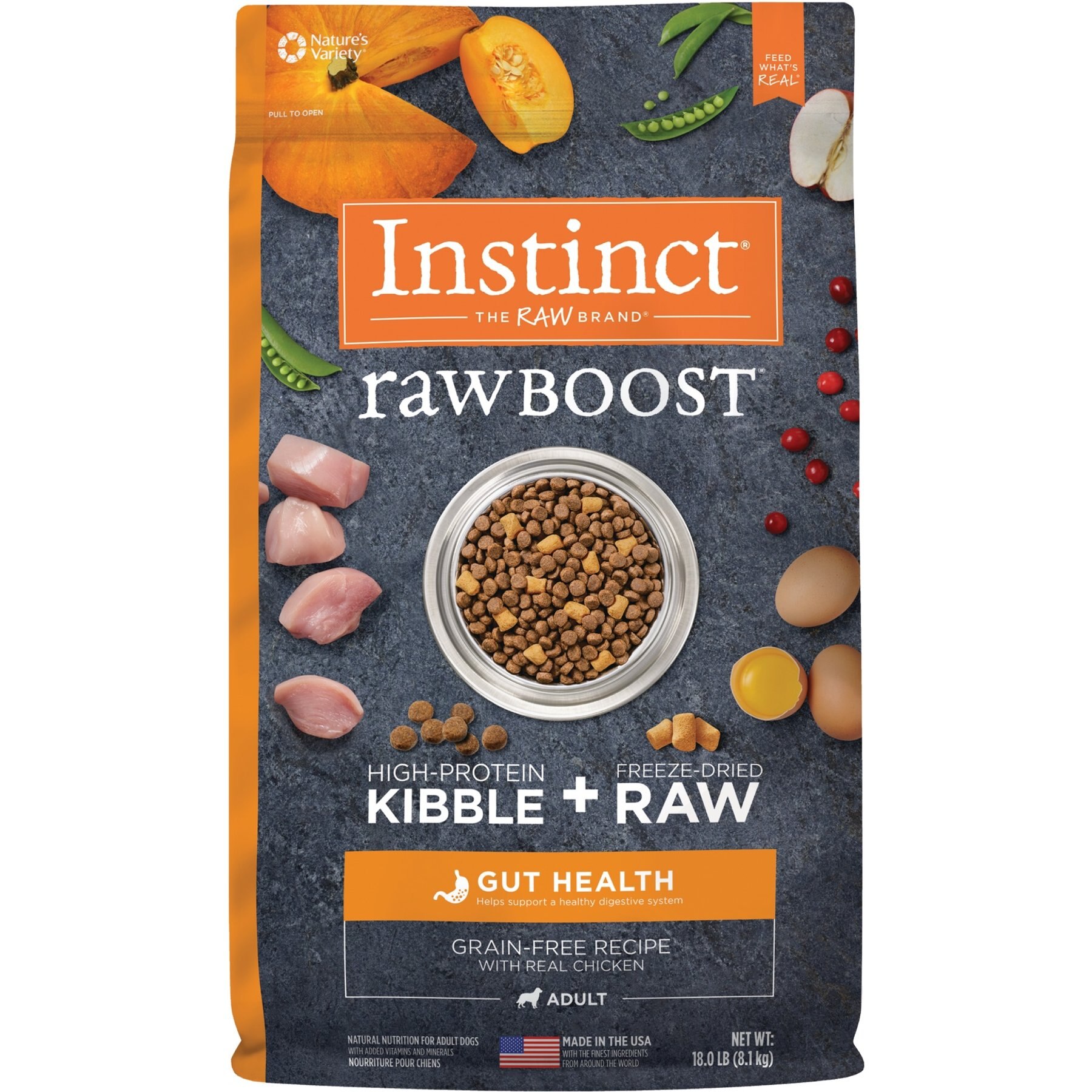 Instinct Raw Boost Adult Grain-Free Gut Health Recipe Dry Dog Food