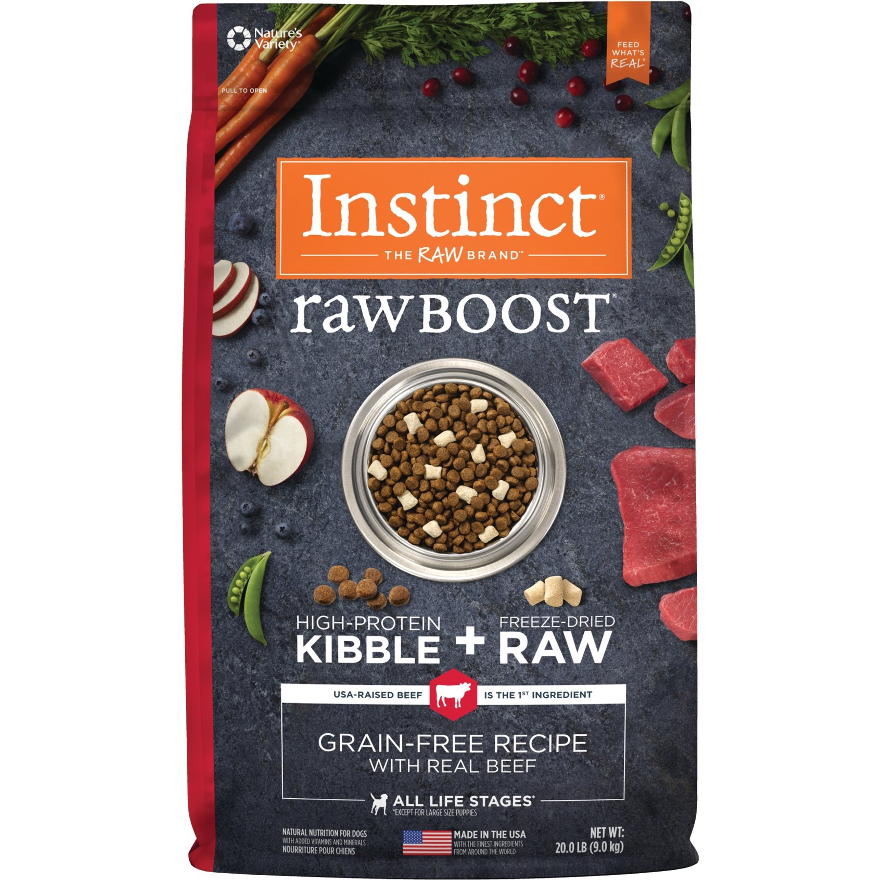 Instinct Raw Boost Adult Grain-Free Real Beef Recipe Dry Dog Food