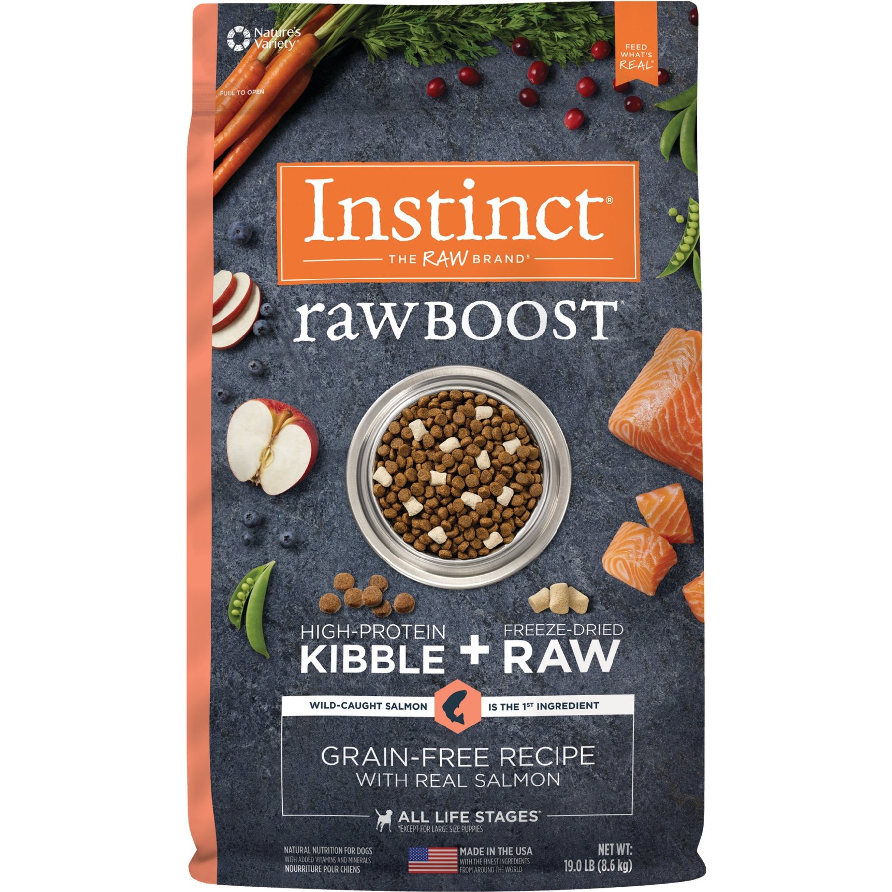 Instinct Raw Boost Adult Grain-Free Real Salmon Recipe Dry Dog Food
