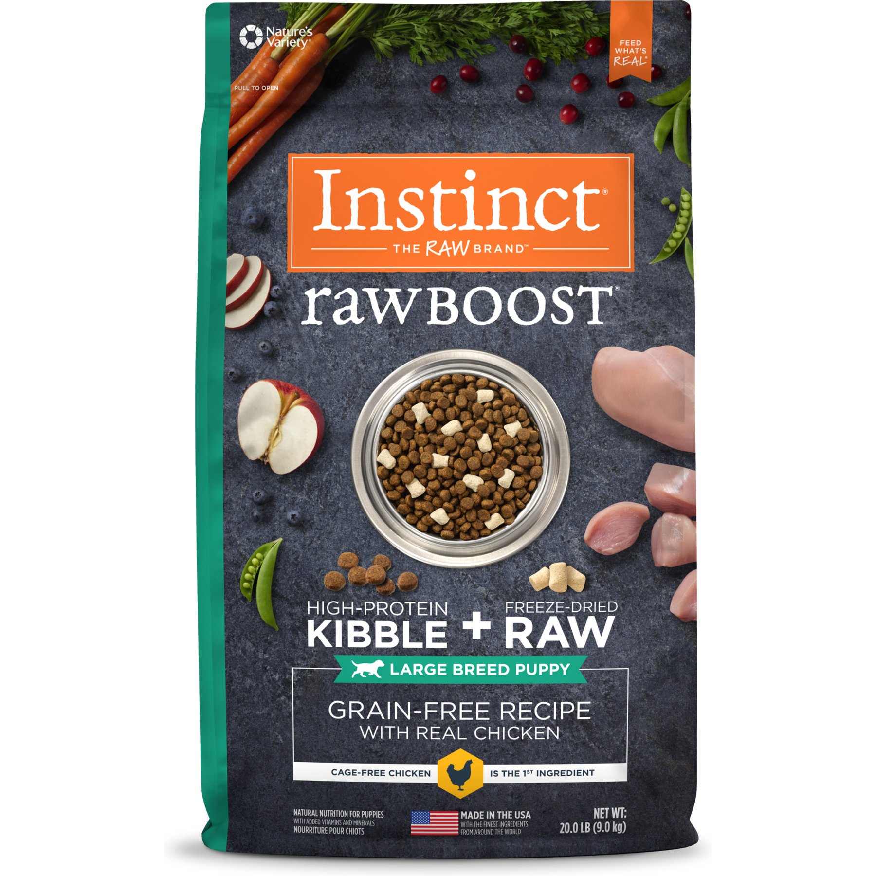 Instinct Raw Boost Large Breed Puppy Grain-Free Real Chicken Recipe Dry Dog Food