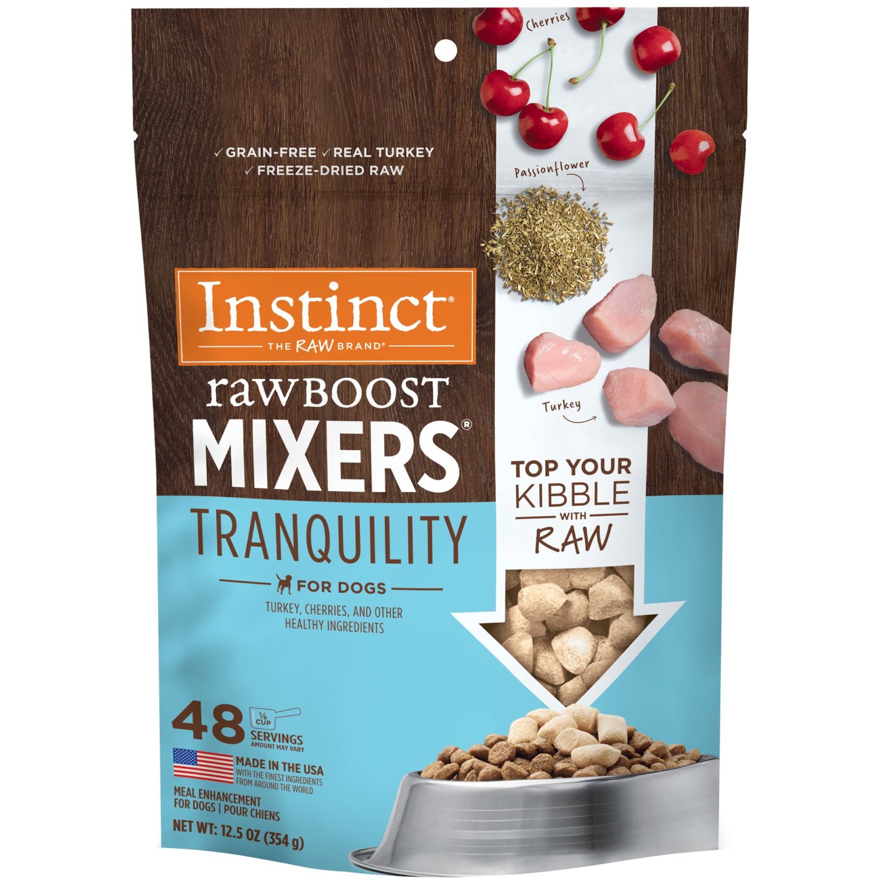 Instinct Raw Boost Mixers Tranquility Recipe Calming Grain-Free Freeze-Dried Dog Food Topper