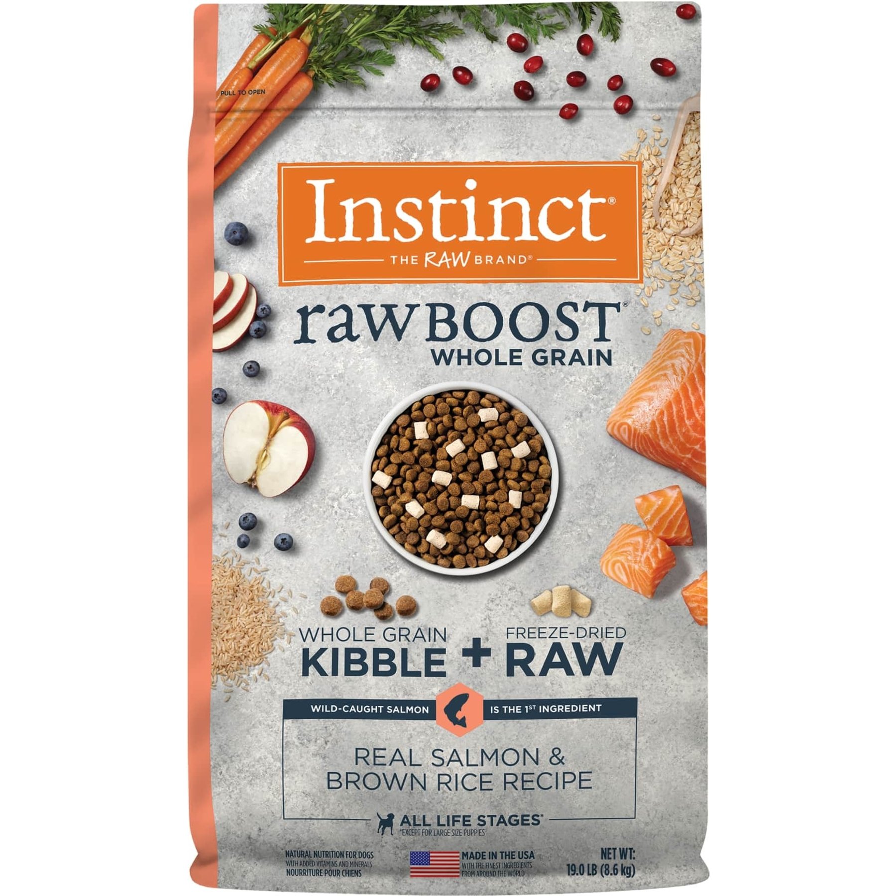 Instinct Raw Boost Whole Grain Real Salmon & Brown Rice Recipe Dry Dog Food