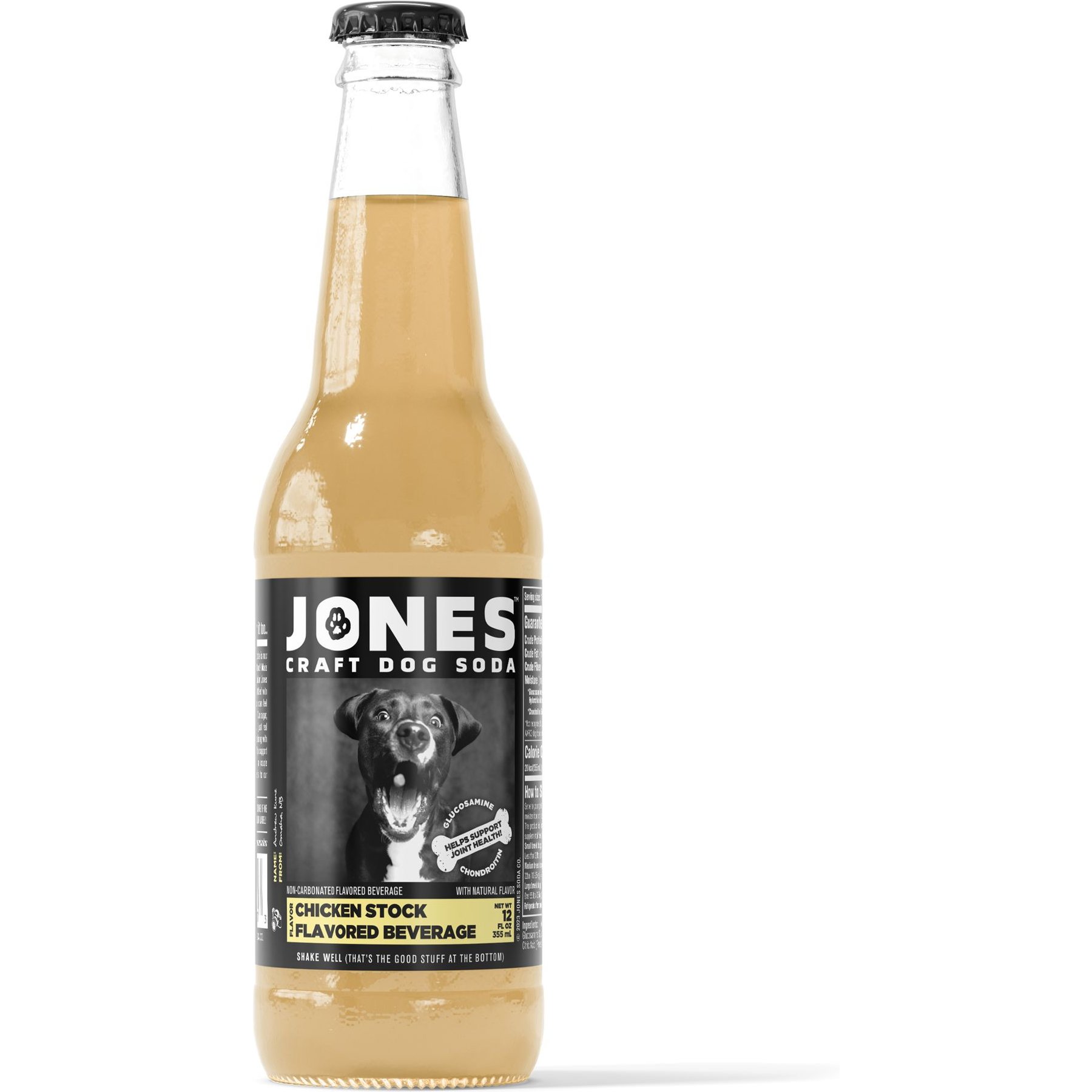 JONES Craft Soda for Dogs Savory Chicken Recipe Dog Food Topping, 12-oz bottle, 4 count