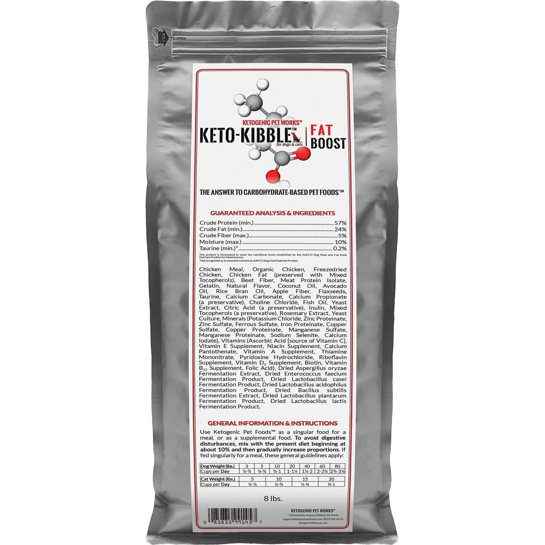 Ketogenic Pet Food Keto-Kibble Fat Boost Dry Dog & Cat Food