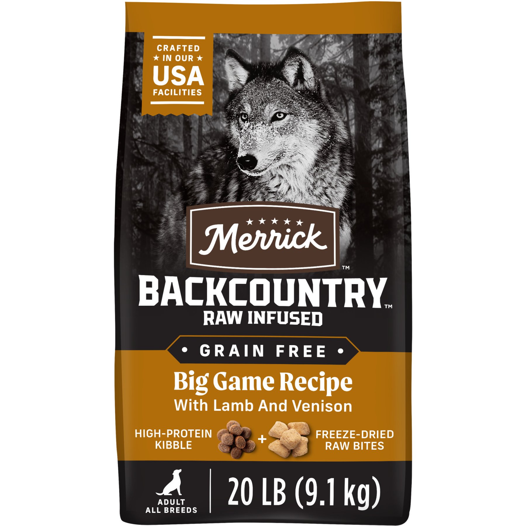 Merrick Backcountry Raw Infused Grain-Free Big Game Recipe Freeze-Dried Dog Food