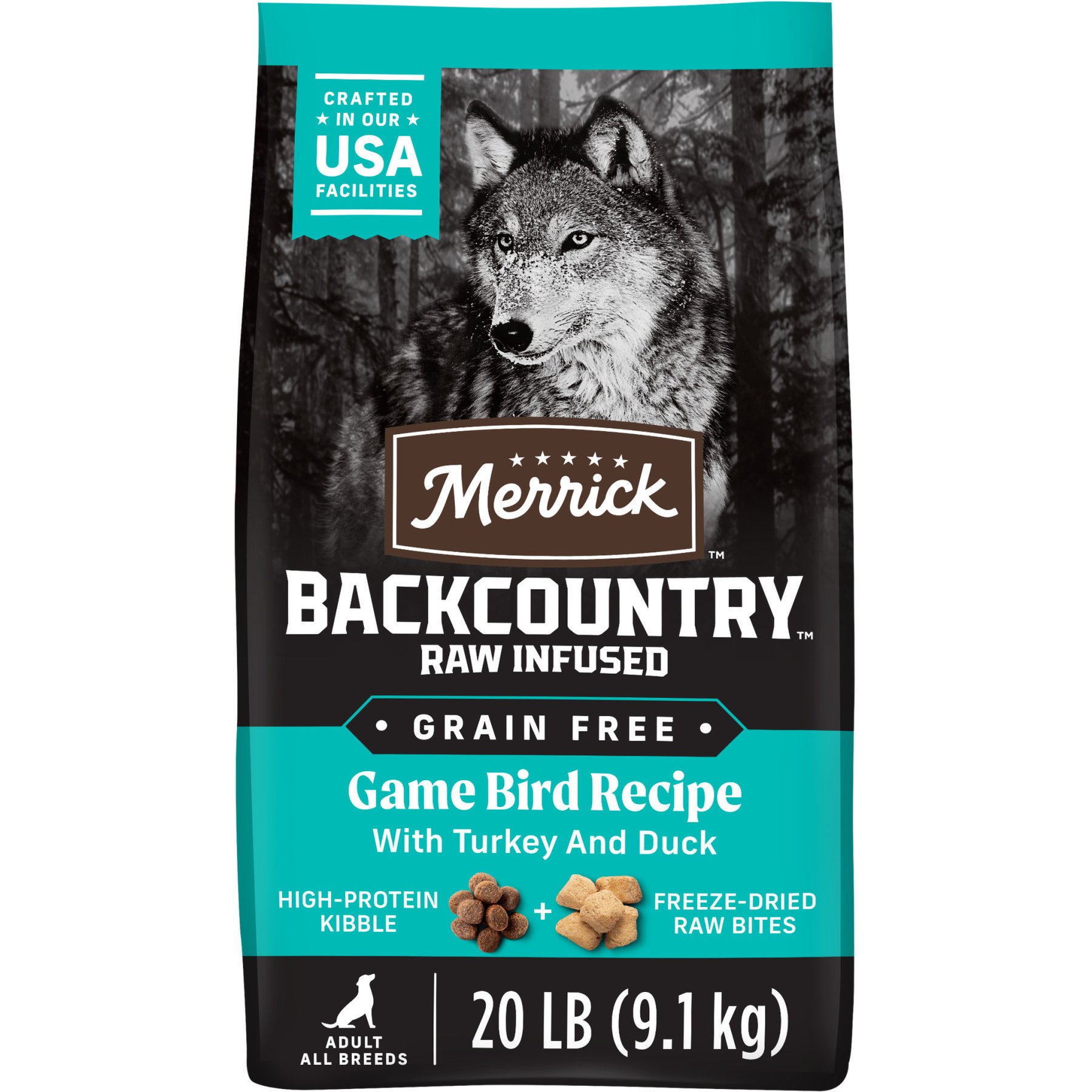Merrick Backcountry Raw Infused Grain-Free Game Bird Recipe Freeze-Dried Dog Food