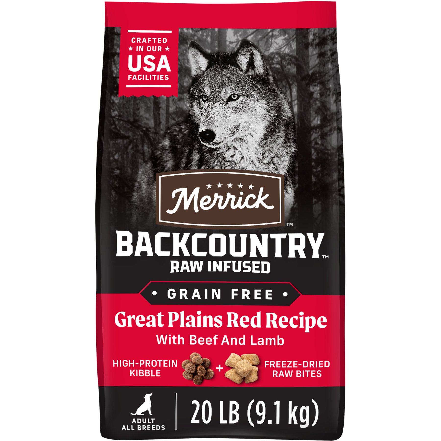 Merrick Backcountry Raw Infused Grain-Free Great Plains Red Recipe Freeze-Dried Dog Food