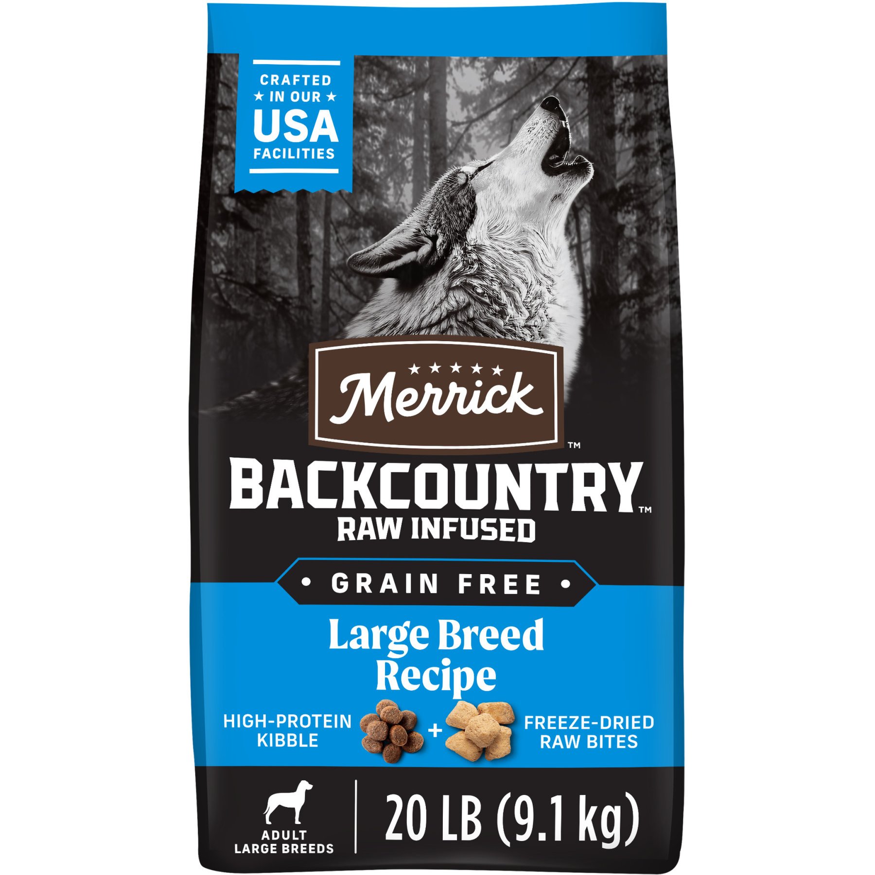 Merrick Backcountry Raw Infused Grain-Free Large Breed Recipe Freeze-Dried Dog Food