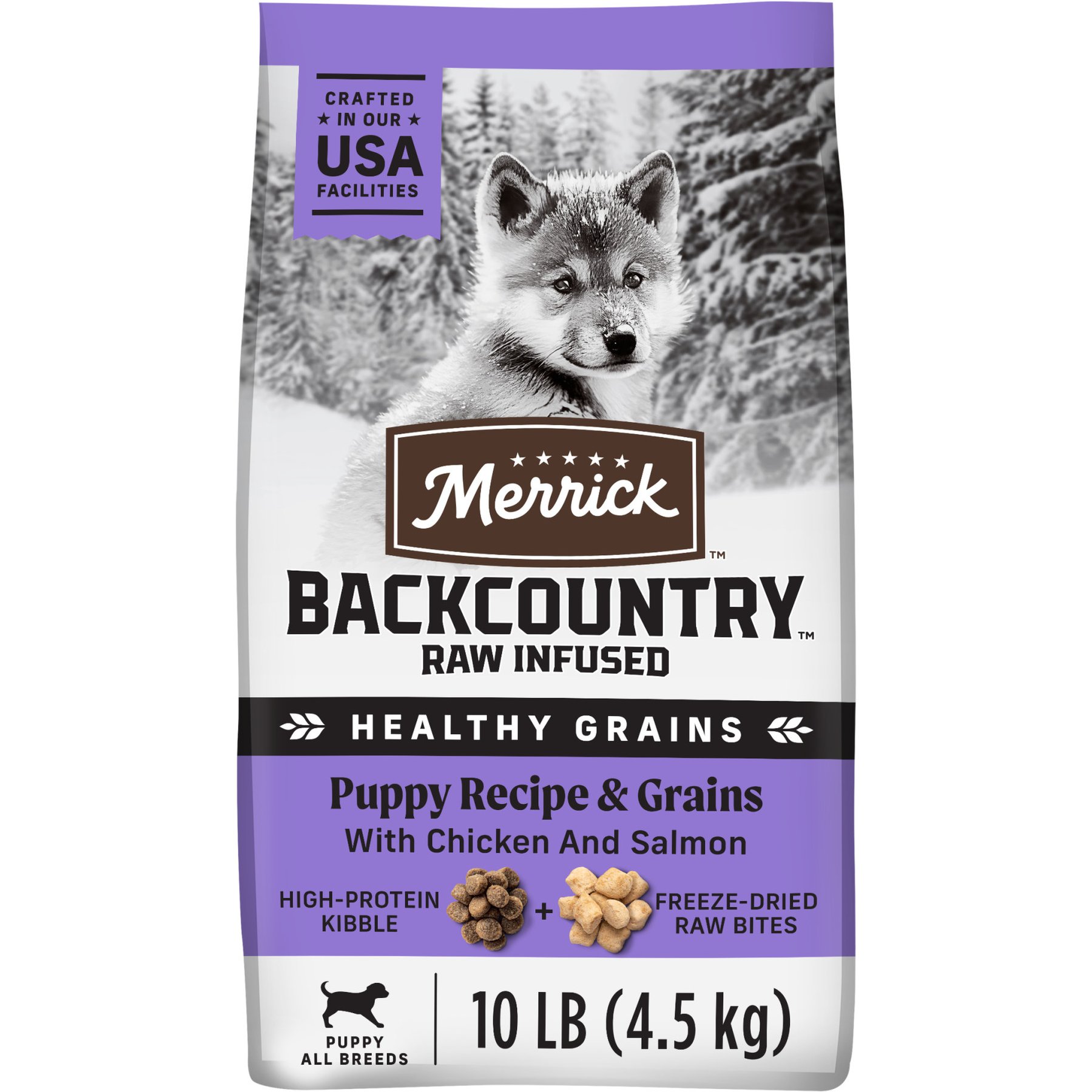 Merrick Backcountry Raw Infused Puppy Recipe + Grains with Chicken & Salmon Freeze-Dried Dry Dog Food
