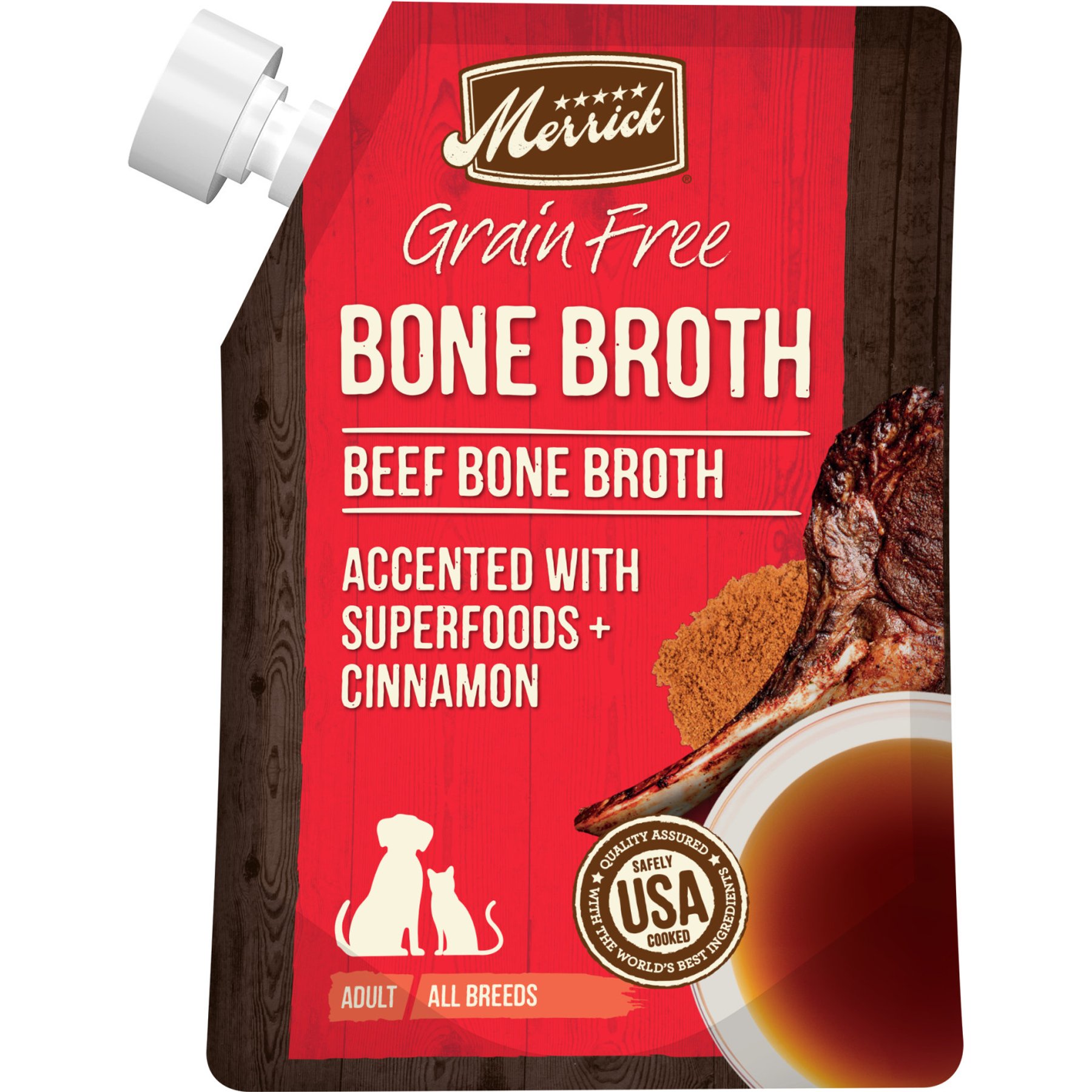 Merrick Beef Bone Broth Grain-Free Wet Dog & Cat Food Topper