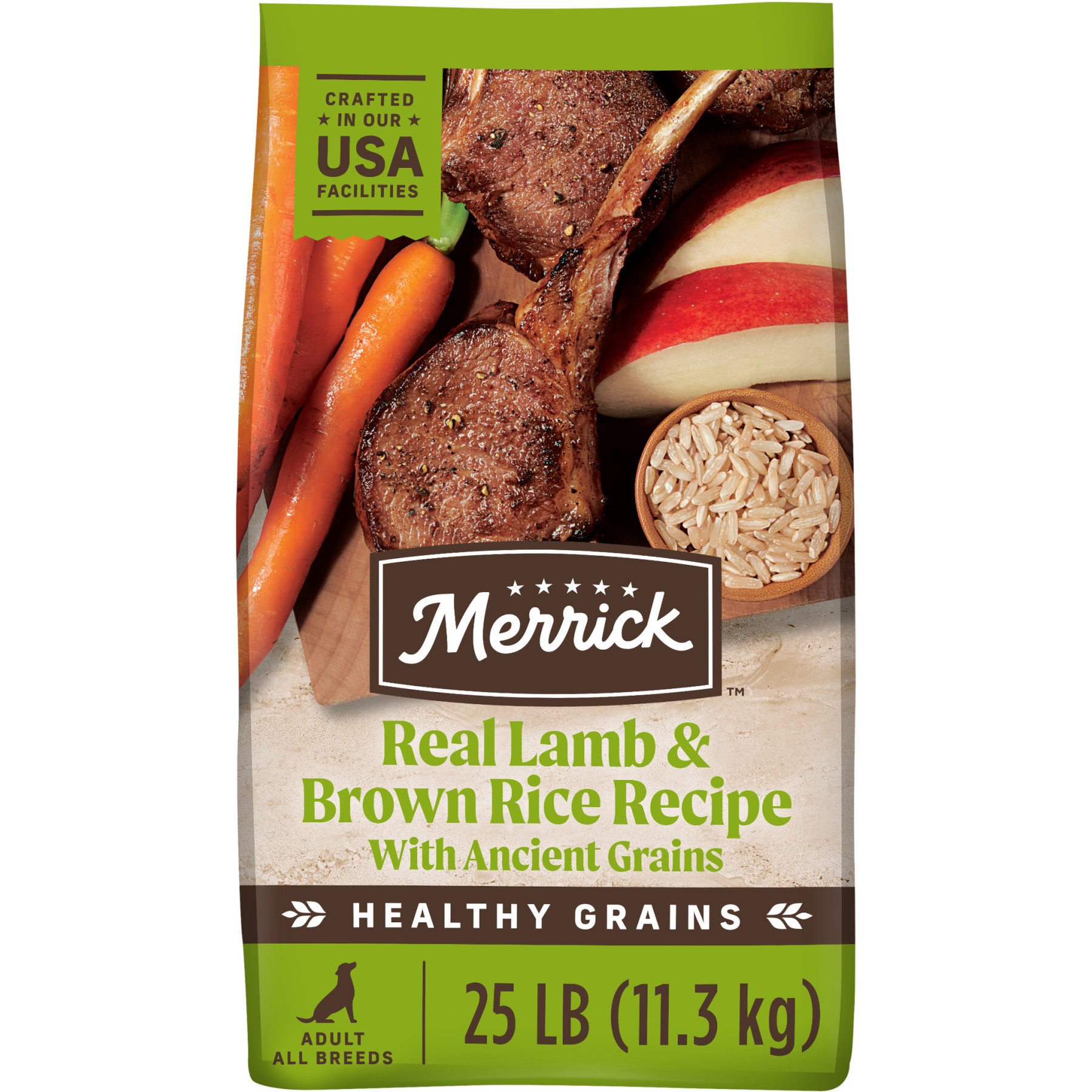 Merrick Classic Healthy Grains Dry Dog Food Real Lamb + Brown Rice Recipe with Ancient Grains