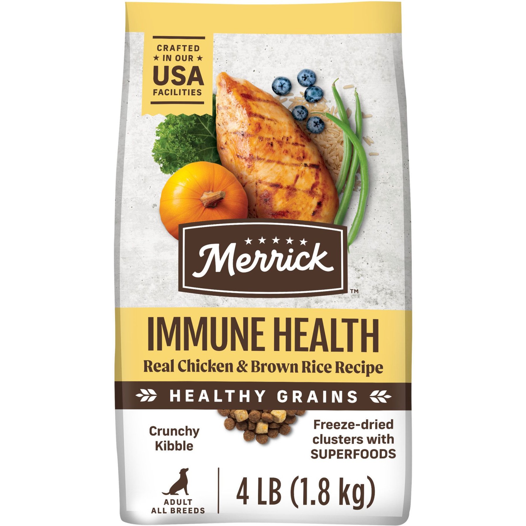 Merrick Healthy Grains Immune Health Recipe Adult Natural Chicken with Freeze-Dried Clusters Dry Dog Food