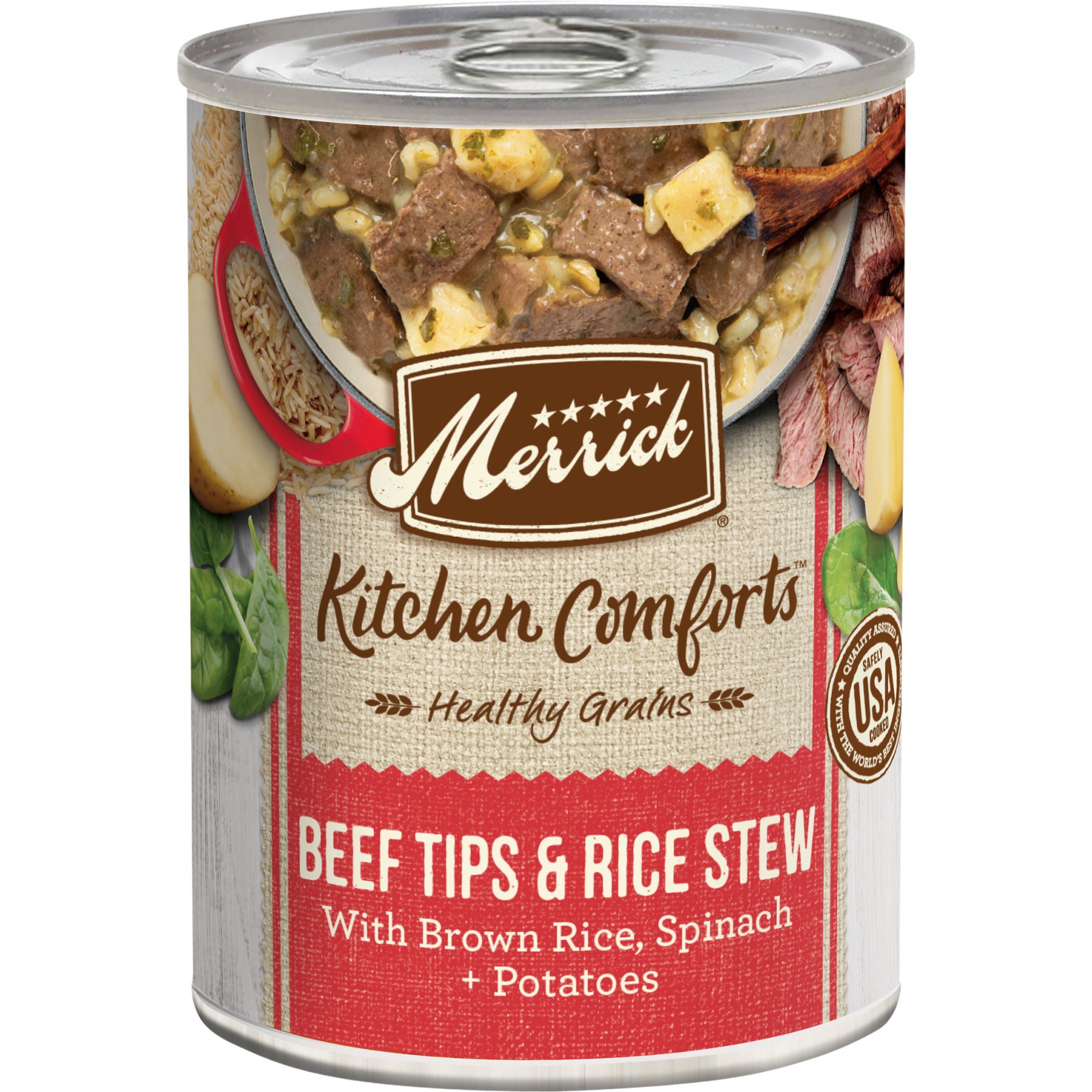 Merrick Kitchen Comforts Beef & Brown Rice Wet Dog Food, 12.7-oz can, case of 12
