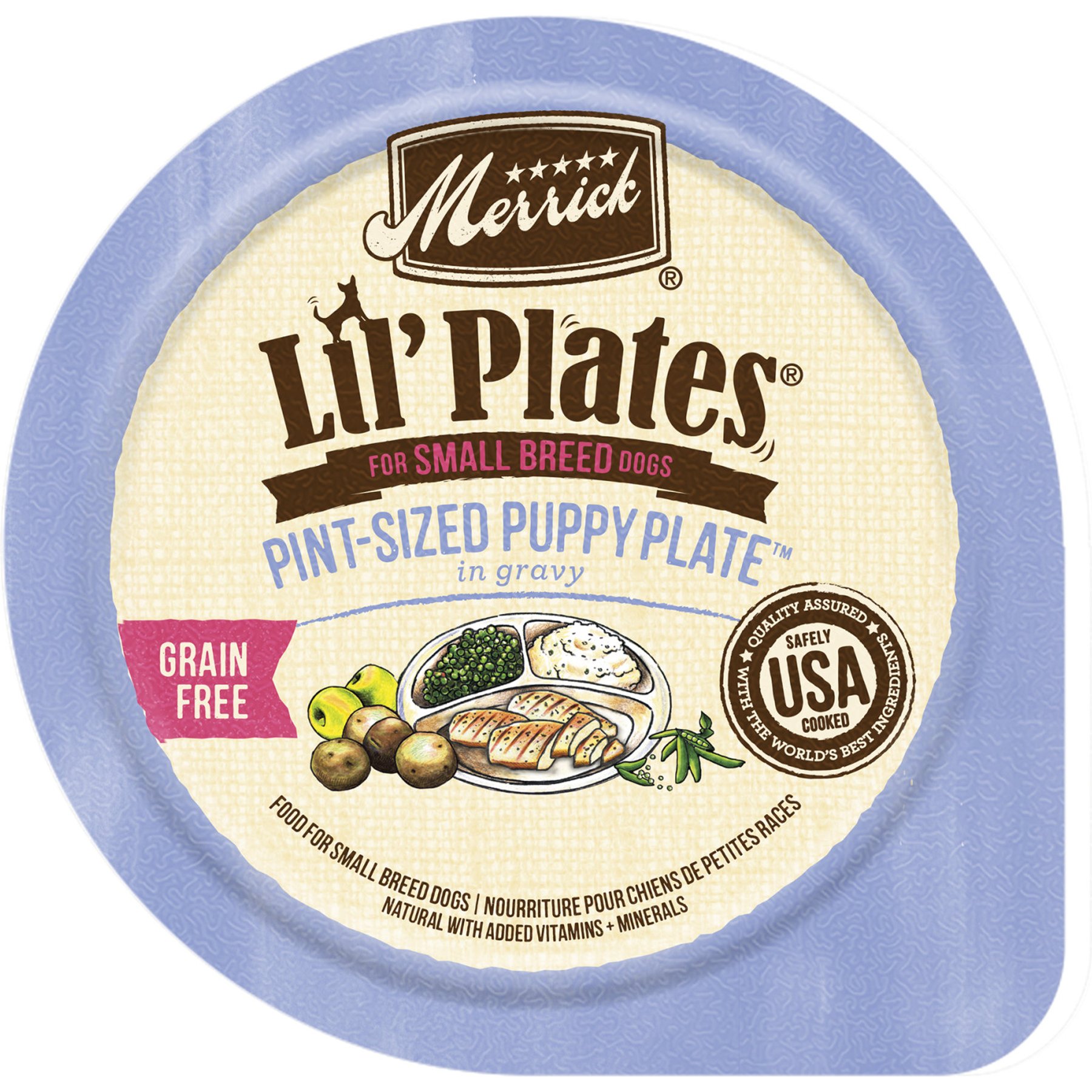 Merrick Lil' Plates Grain-Free Small Breed Wet Dog Food Pint-Sized Puppy Plate
