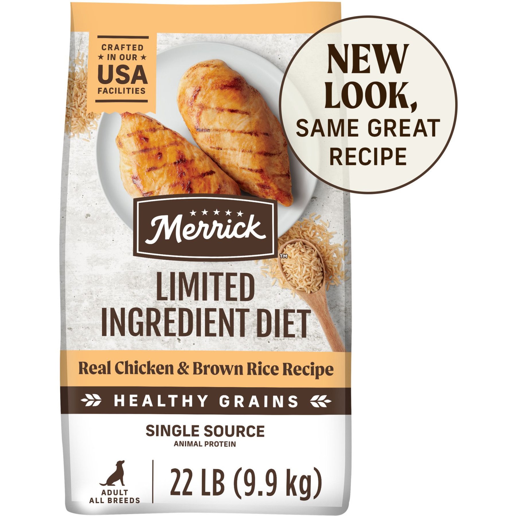 Merrick Limited Ingredient Diet Dry Dog Food Real Chicken & Brown Rice Recipe with Healthy Grains