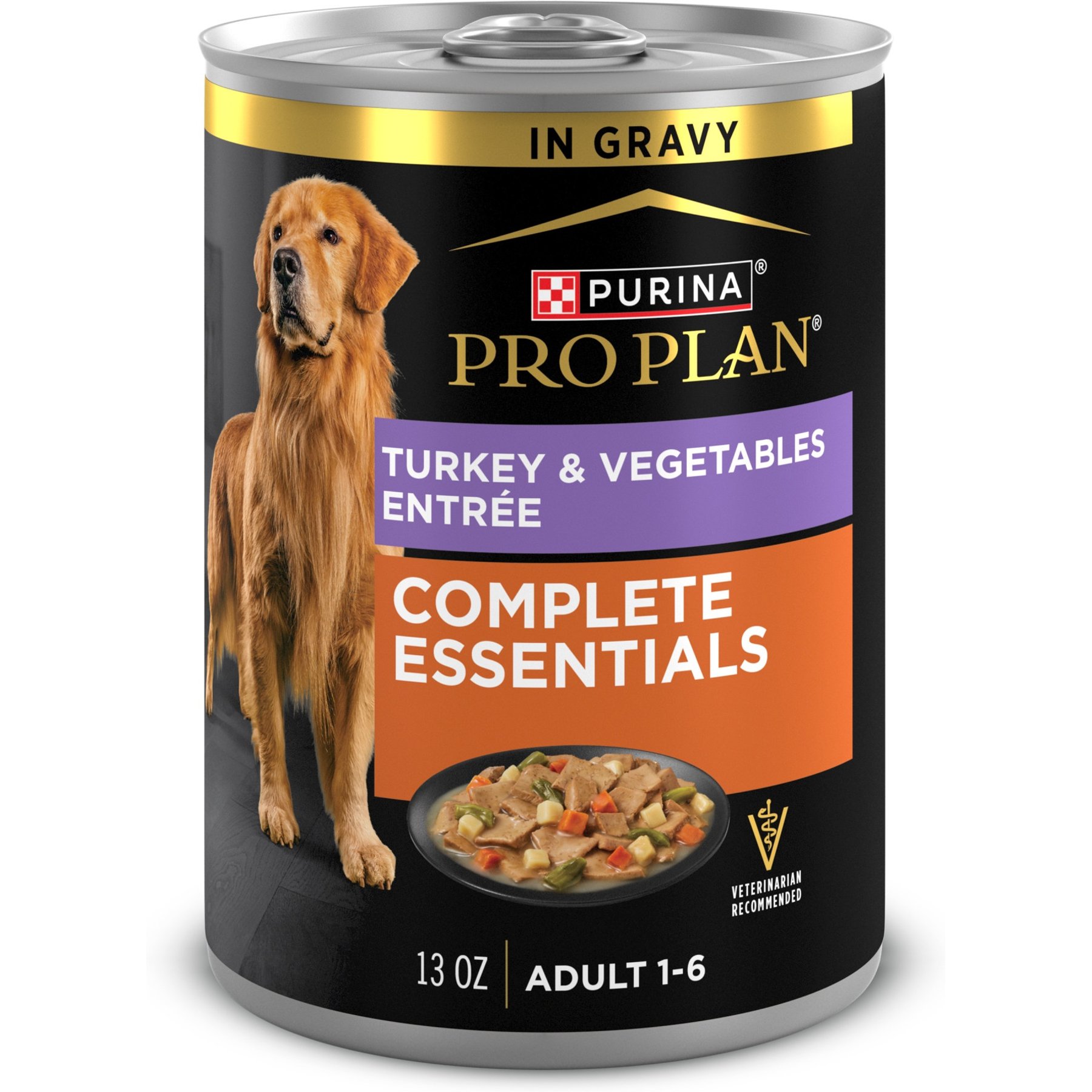 Purina Pro Plan Savor Adult Turkey & Vegetables Entree Slices in Gravy Canned Dog Food