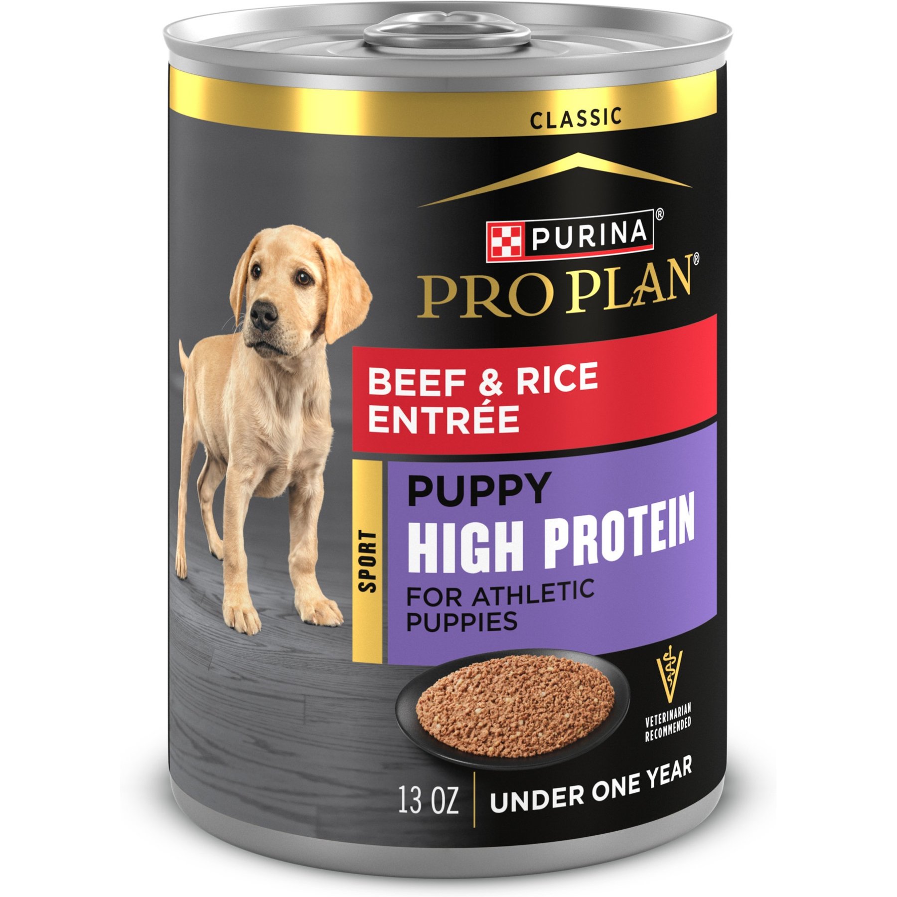 Purina Pro Plan Sport Development Puppy High Protein Beef & Rice Wet Dog Food, 13-oz can, case of 12