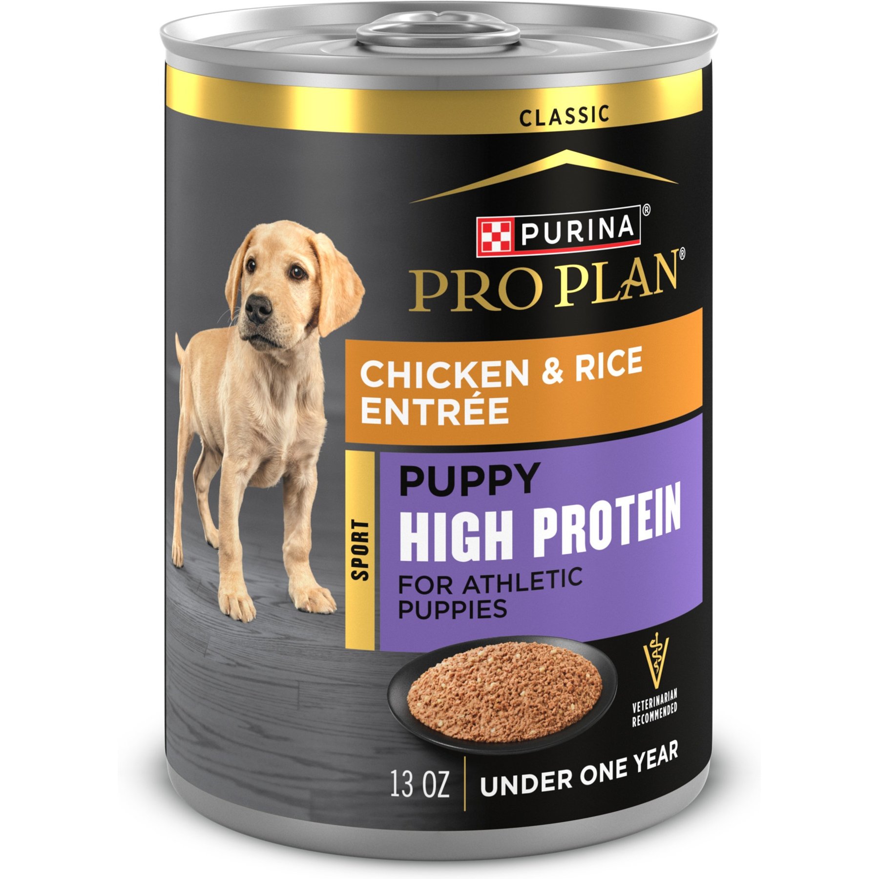 Purina Pro Plan Sport Puppy High Protein Chicken & Rice Wet Dog Food, 13-oz can, case of 12