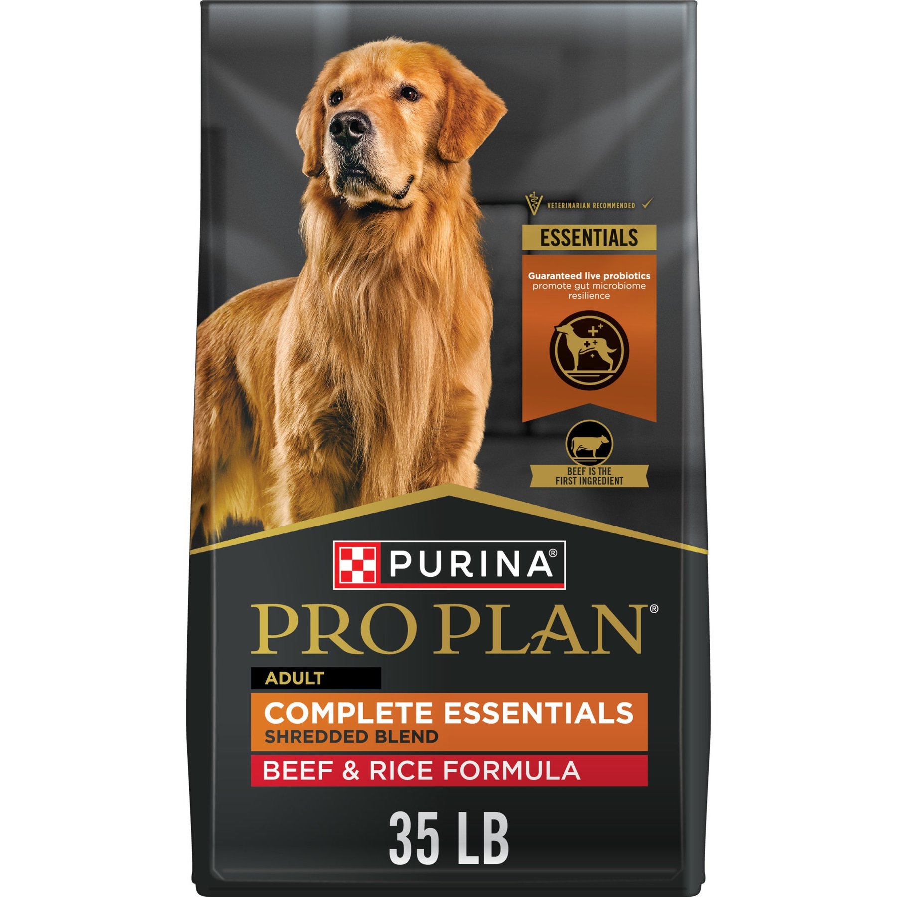 Purina Pro Plan Adult Shredded Blend Beef & Rice Formula Dry Dog Food